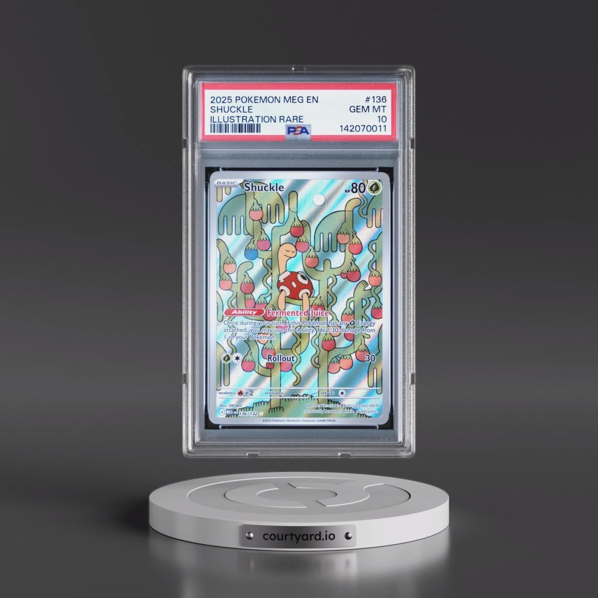 2025 Pokémon Meg EN-Mega Evolution #136 Shuckle - Illustration Rare (PSA 10 GEM MINT)