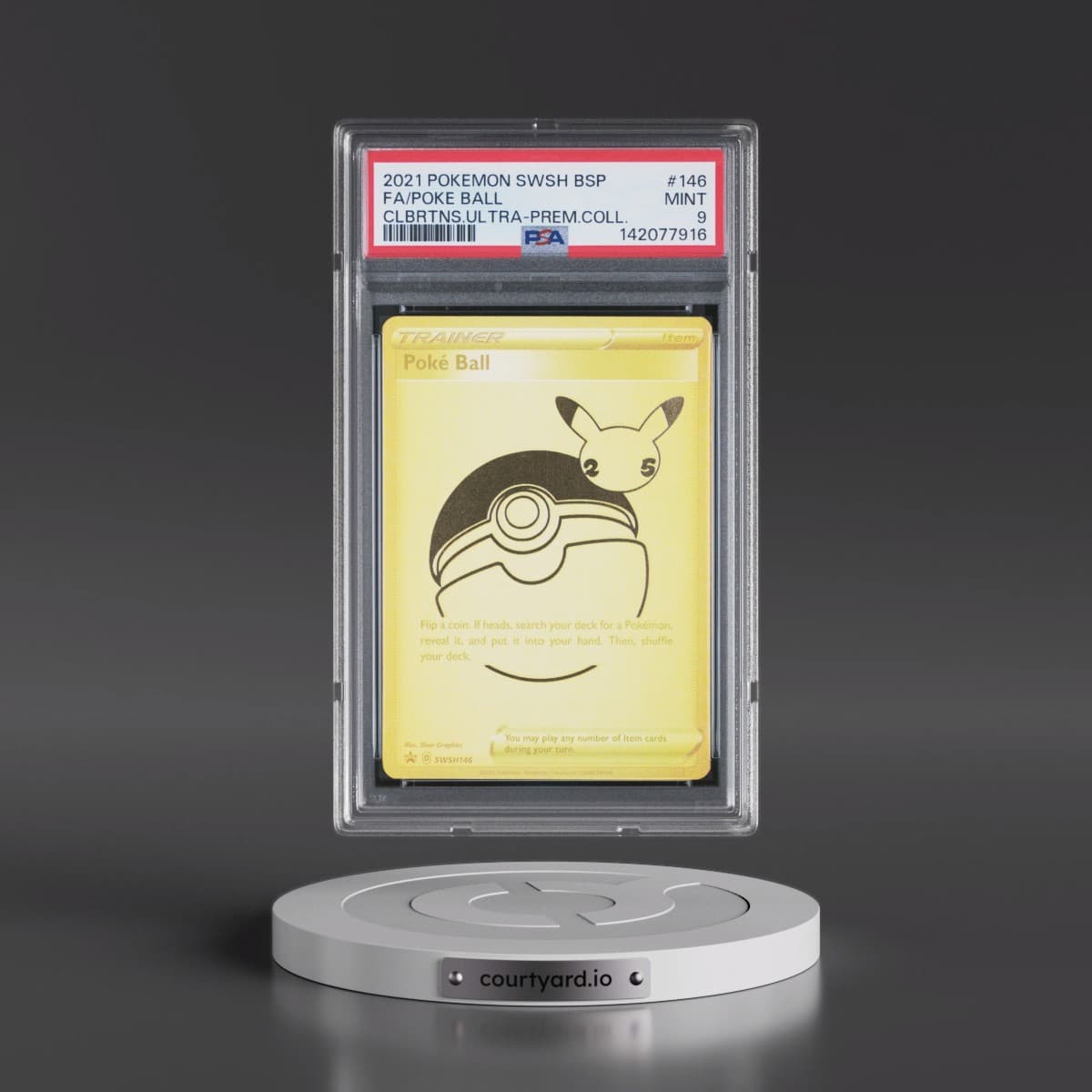 2021 Pokémon Swsh Black Star Promo #146 Poke Ball - Full Art Celebrations Ultra-Premium Collection (PSA 9 MINT)