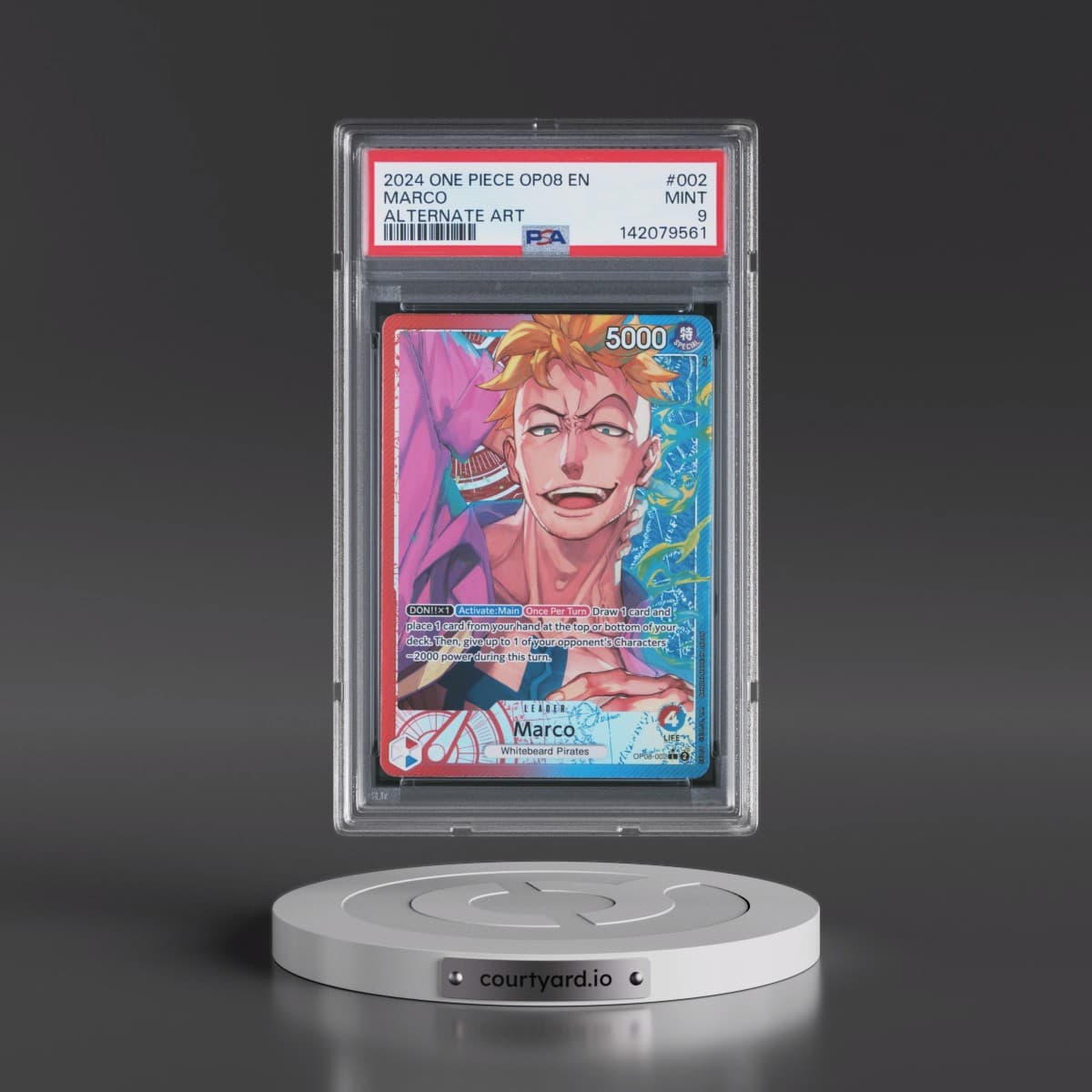 2024 One Piece OP08-Two Legends #002 Marco - Alternate Art (PSA 9 MINT)