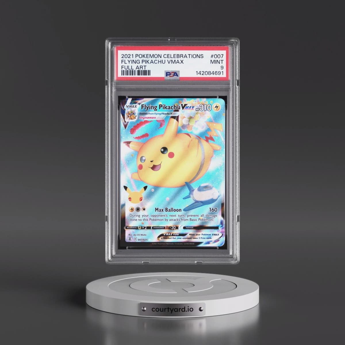2021 Pokémon Celebrations #007 Flying Pikachu Vmax - Full Art (PSA 9 MINT)
