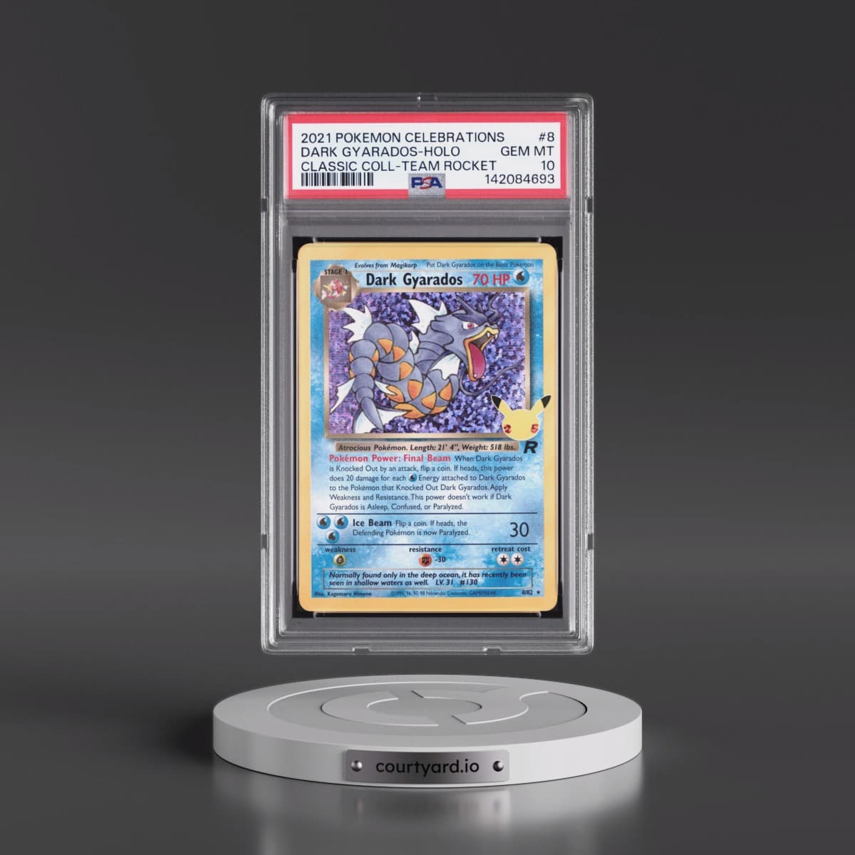 2021 Pokémon Celebrations Classic Collection #8 Dark Gyarados - Holo (PSA 10 GEM MINT)