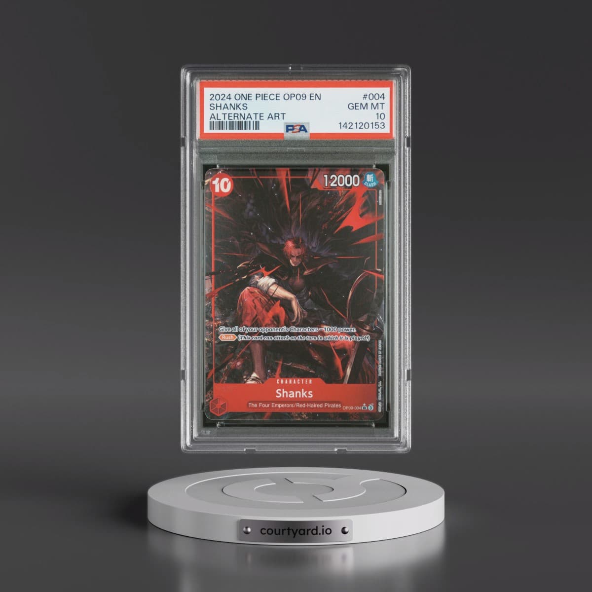 2024 One Piece OP09-Emperors in the New World #004 Shanks - Alternate Art (PSA 10 GEM MINT)