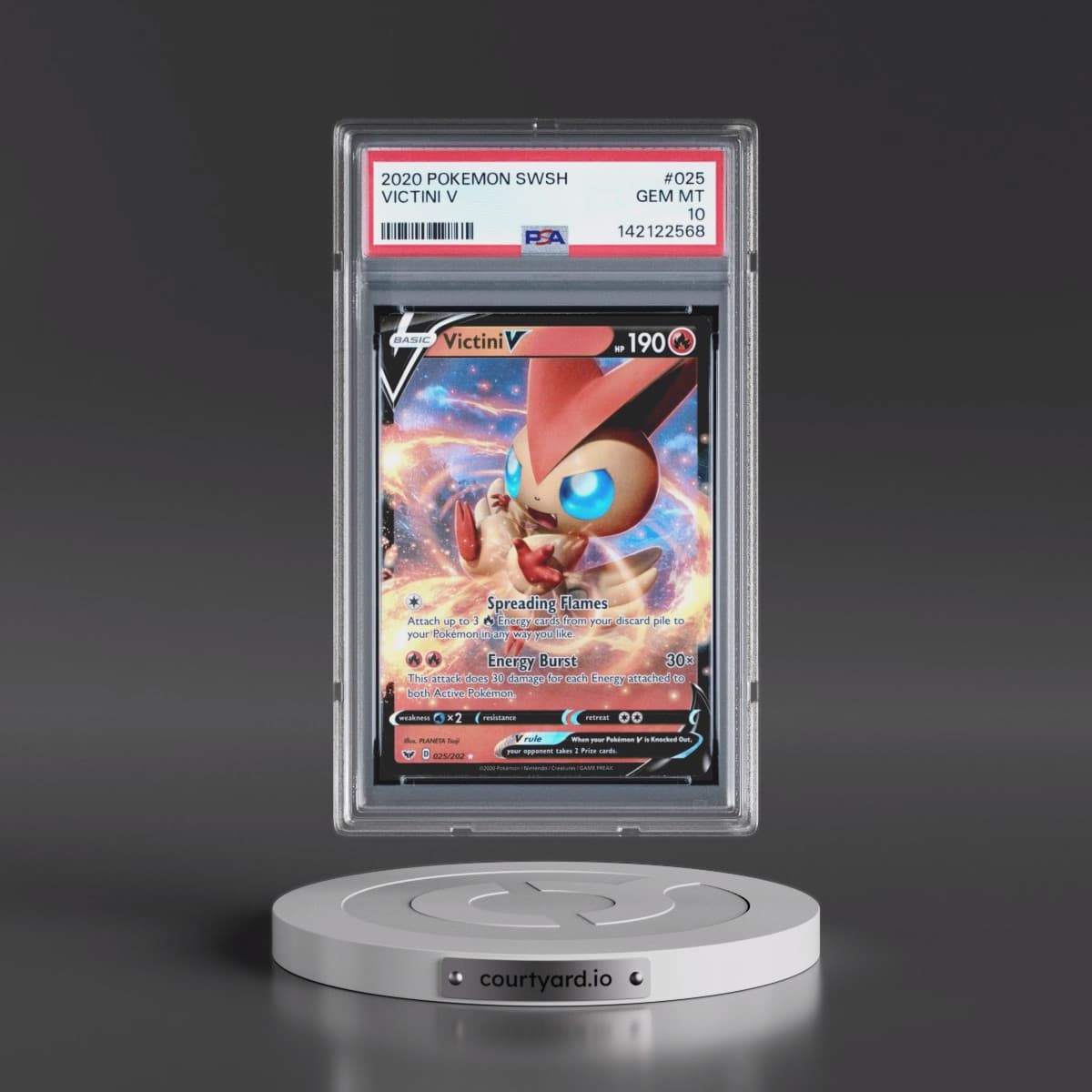 2020 Pokémon Sword & Shield #025 Victini V - Holo (PSA 10 GEM MINT)