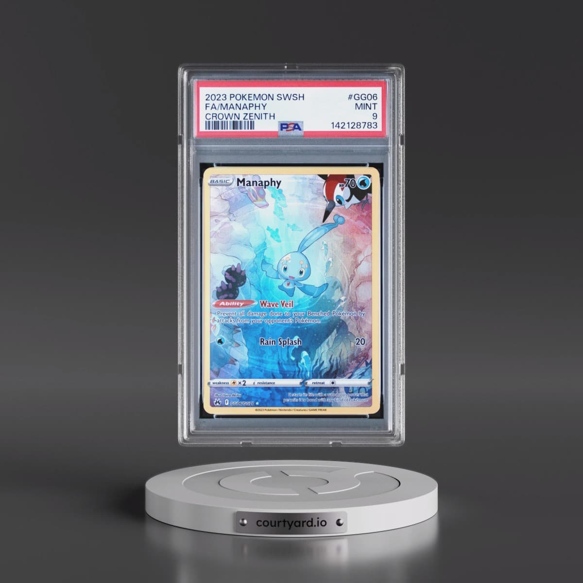 2023 Pokémon Sword and Shield Crown Zenith #GG06 Manaphy - Full Art (PSA 9 MINT)