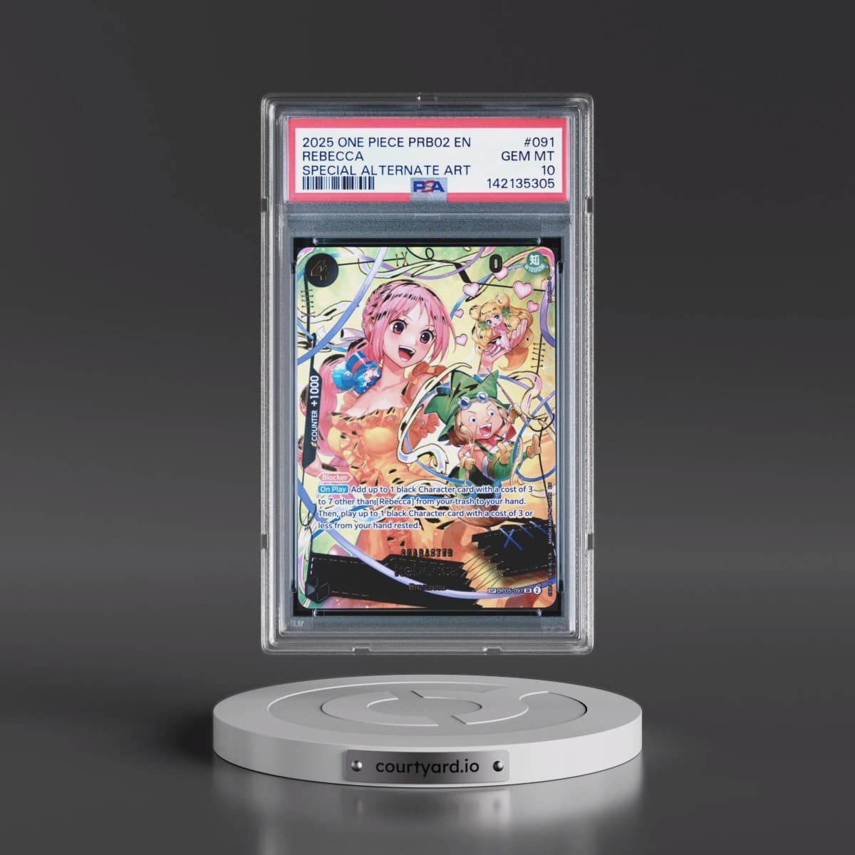 2025 One Piece PRB02-Premium Booster -One Piece Card the Best- Vol.2 #091 Rebecca - Special Alternate Art (PSA 10 GEM MINT)