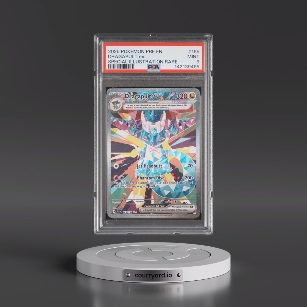2025 Pokémon Pre EN-Prismatic Evolutions #165 Dragapult EX - Holo Special Illustration Rare (PSA 9 MINT)