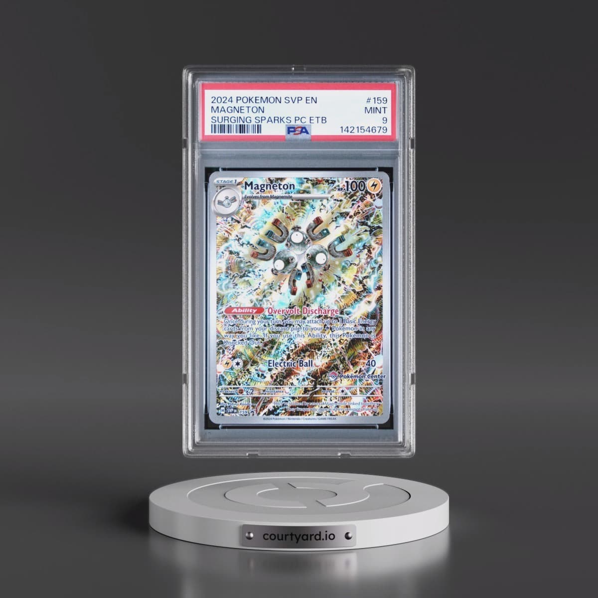 2024 Pokémon Svp EN-SV Black Star Promo #159 Magneton - Surging Sparks Pokemon Center Elite Trainer Box (PSA 9 MINT)