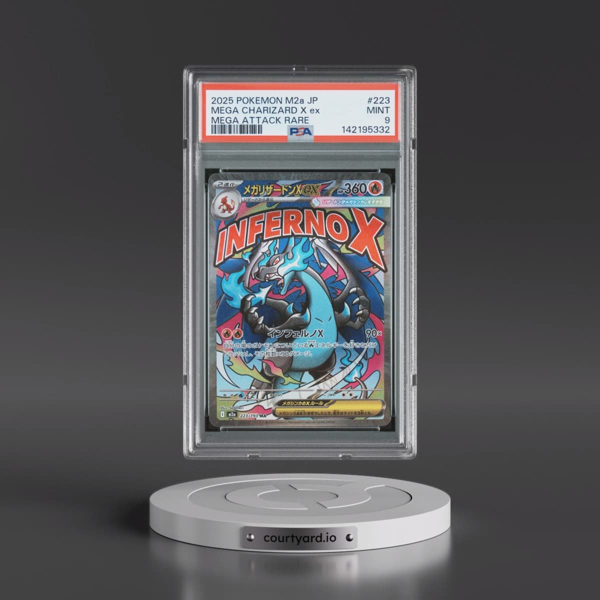 2025 Pokémon M2a-Mega Dream EX #223 Mega Charizard X EX - Holo Mega Attack Rare (PSA 9 MINT)