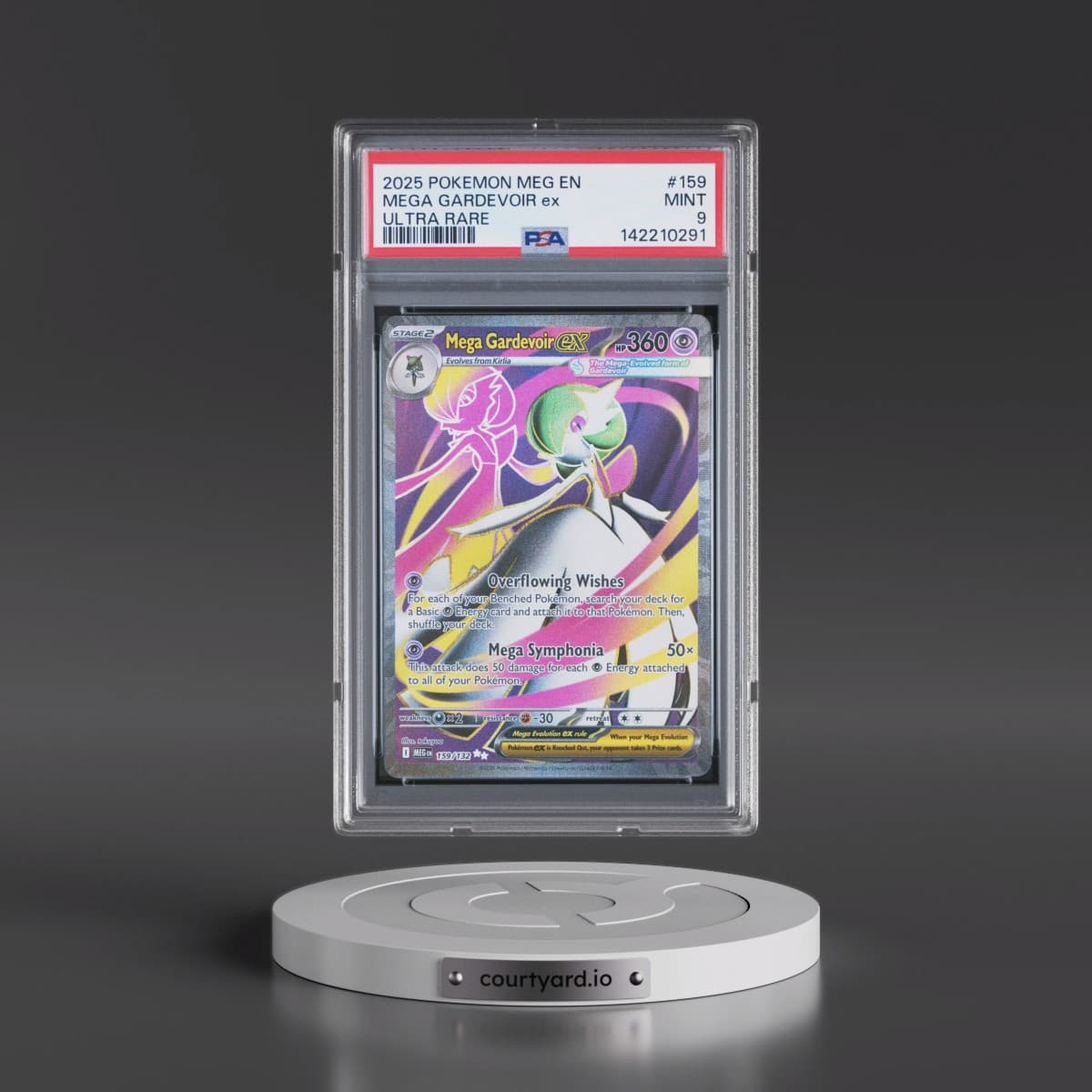 2025 Pokémon Meg EN-Mega Evolution #159 Mega Gardevoir EX - Holo Ultra Rare (PSA 9 MINT)