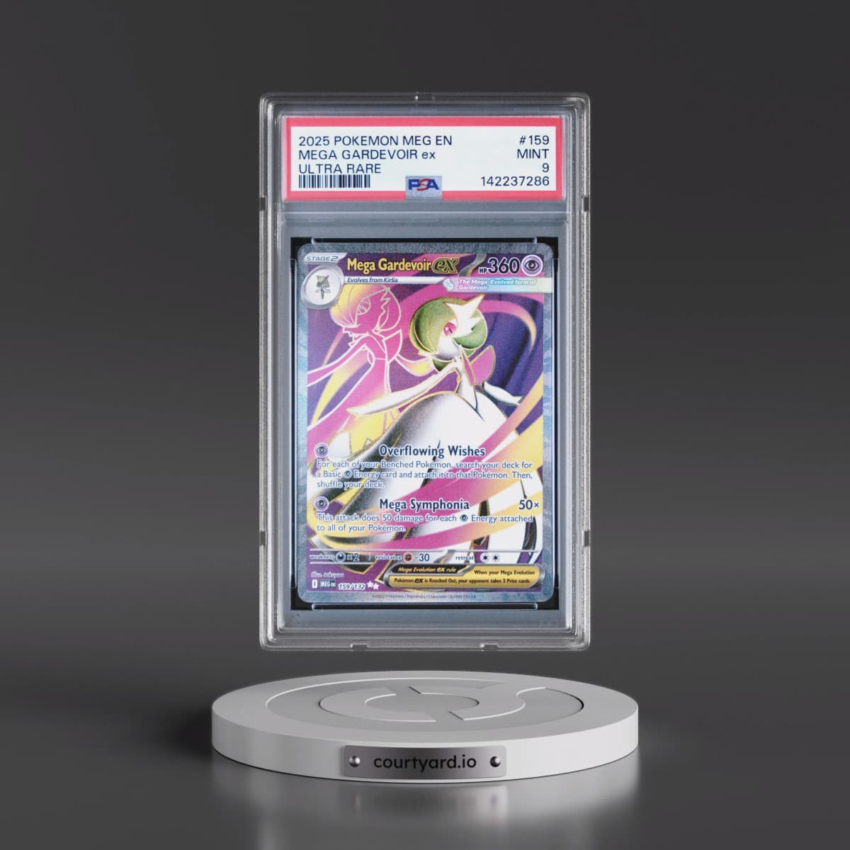 2025 Pokémon Meg EN-Mega Evolution #159 Mega Gardevoir EX - Holo Ultra Rare (PSA 9 MINT)
