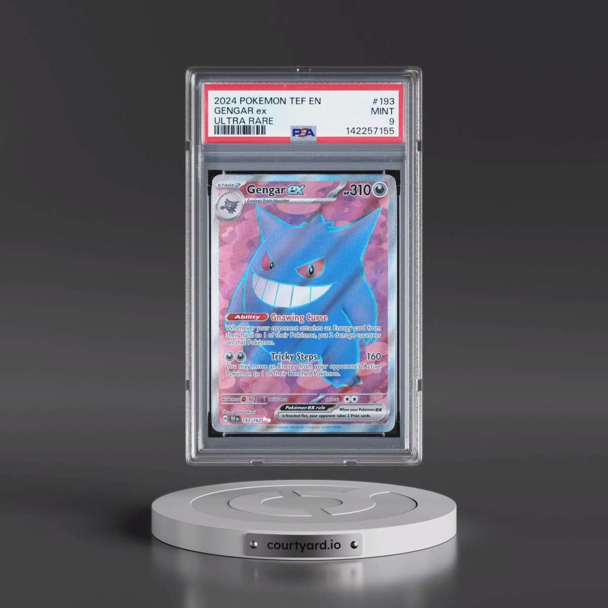 2024 Pokémon Tef EN-Temporal Forces #193 Gengar EX - Holo Ultra Rare (PSA 9 MINT)