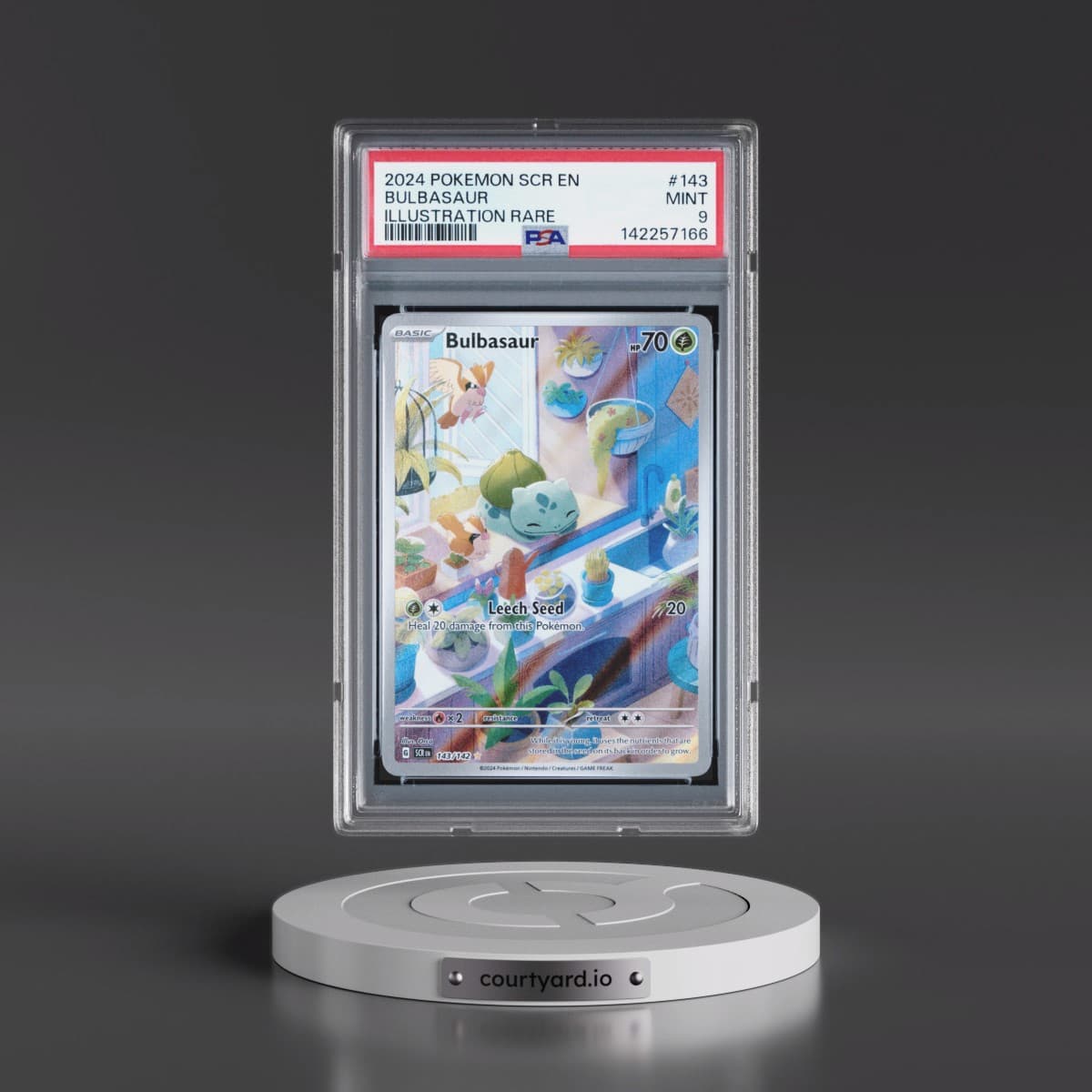 2024 Pokémon Scr EN-Stellar Crown #143 Bulbasaur - Illustration Rare (PSA 9 MINT)
