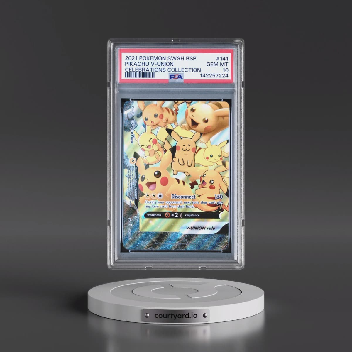 2021 Pokémon Swsh Black Star Promo #141 Pikachu V-Union - Celebrations Collection (PSA 10 GEM MINT)