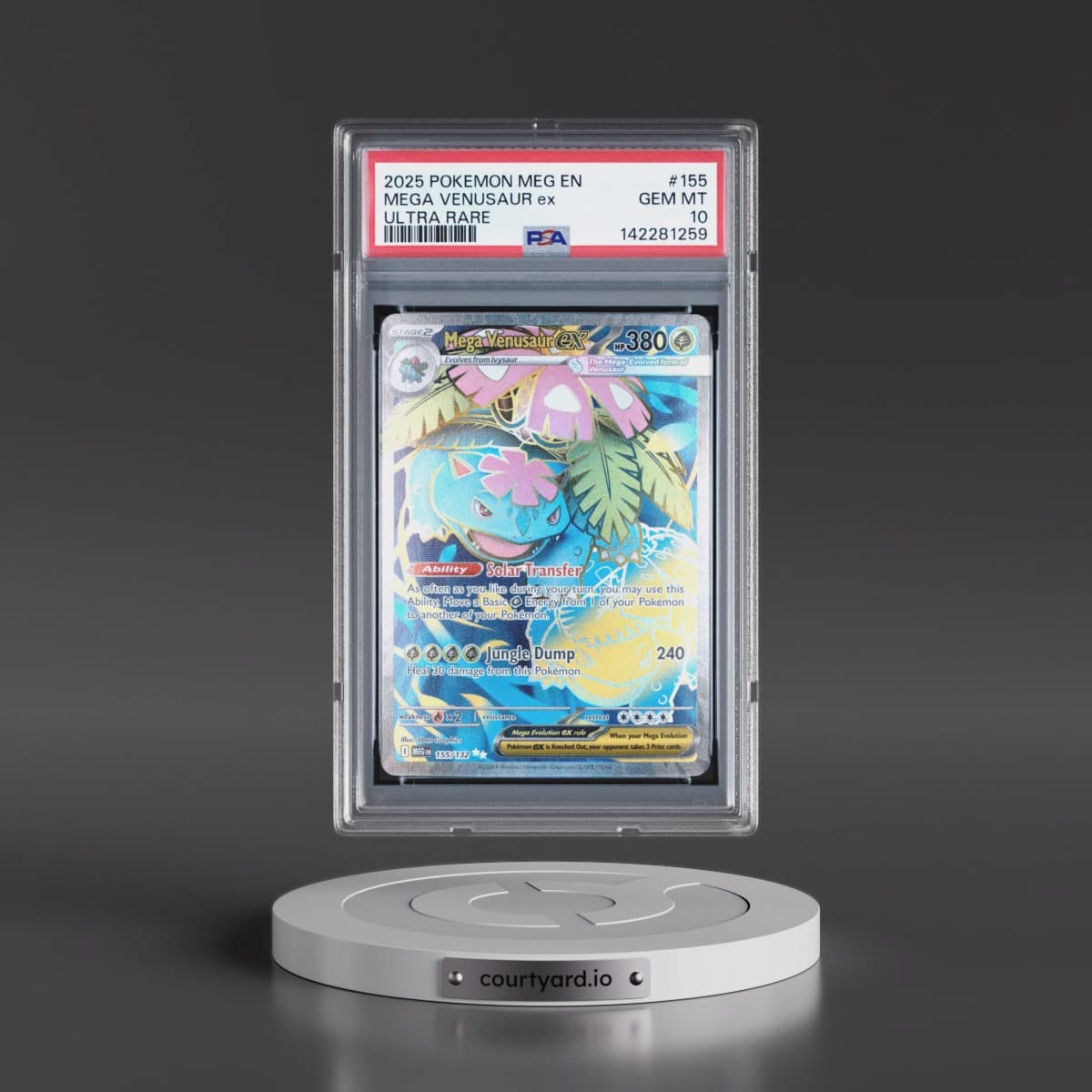 2025 Pokémon Meg EN-Mega Evolution #155 Mega Venusaur EX - Holo Ultra Rare (PSA 10 GEM MINT)