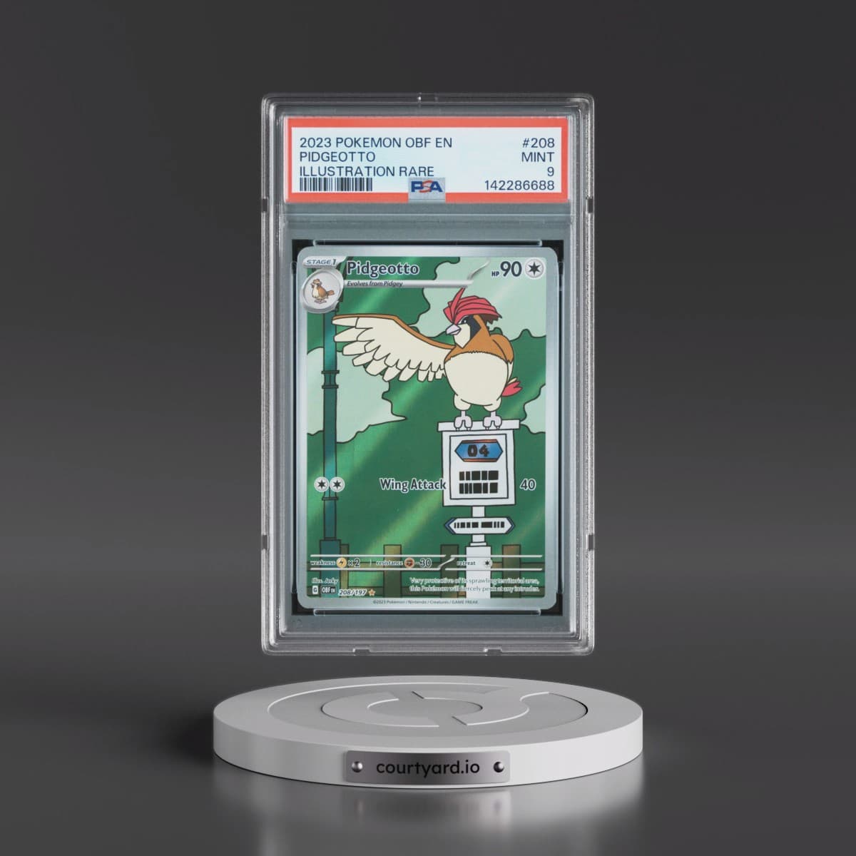 2023 Pokémon Obf EN-Obsidian Flames #208 Pidgeotto - Illustration Rare (PSA 9 MINT)