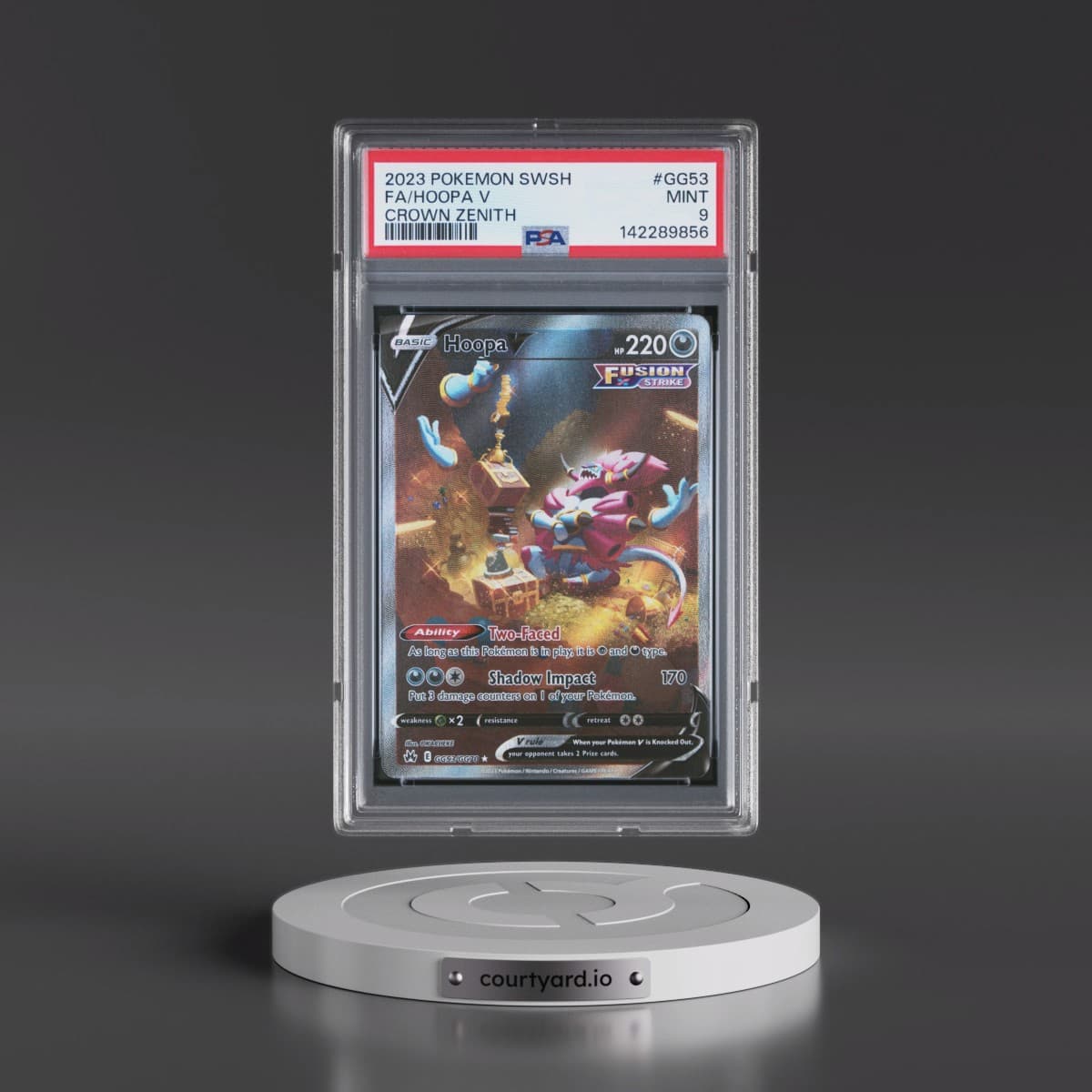 2023 Pokémon Sword and Shield Crown Zenith #GG53 Hoopa V - Holo Full Art (PSA 9 MINT)
