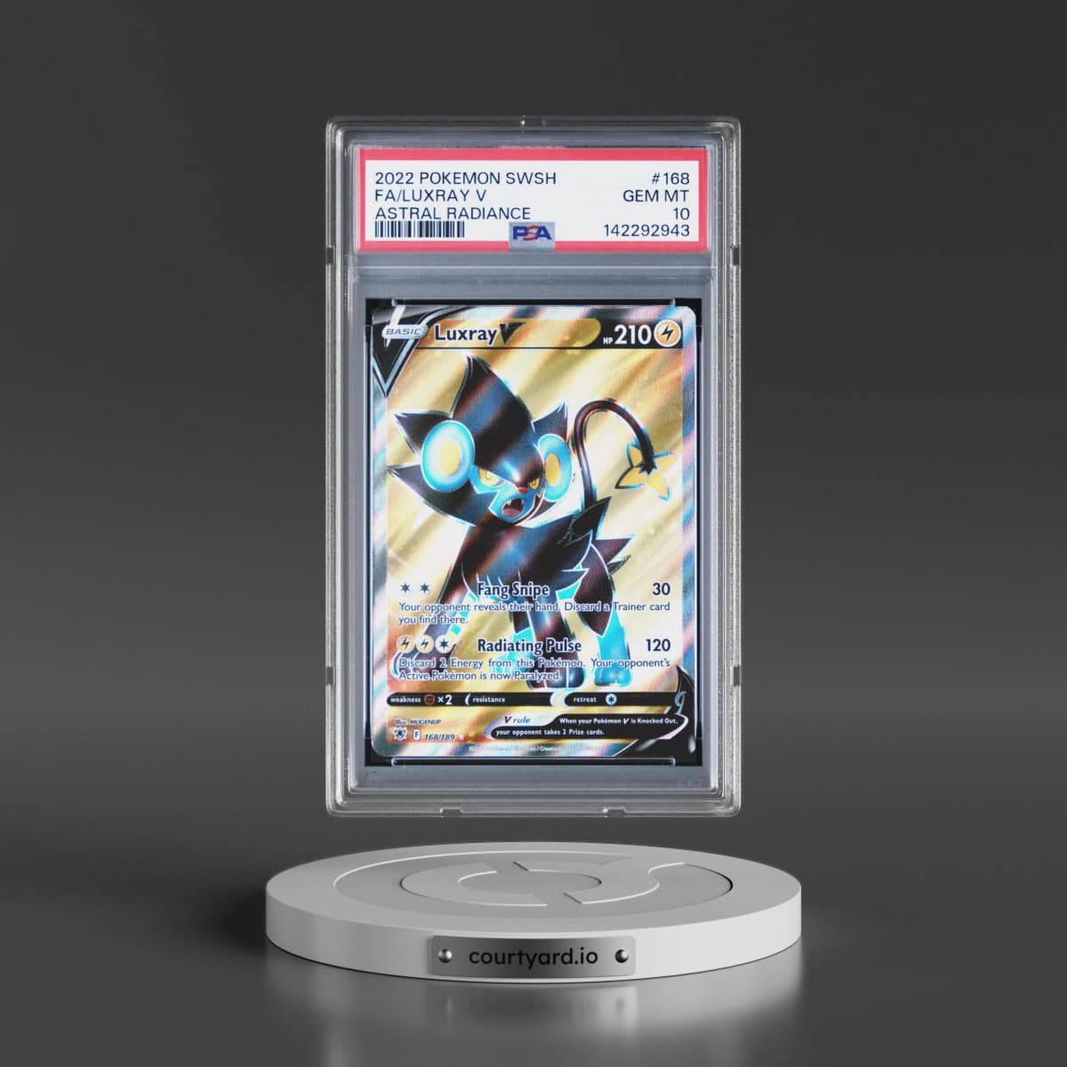 2022 Pokémon Sword & Shield Astral Radiance #168 Luxray V - Holo Full Art (PSA 10 GEM MINT)