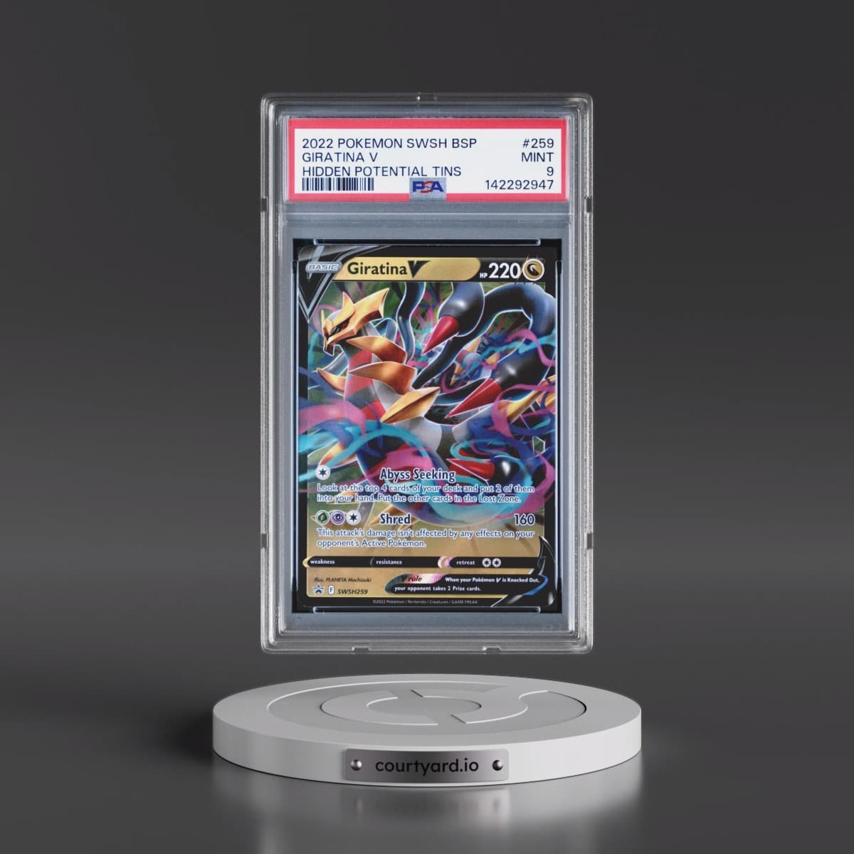 2022 Pokémon Swsh Black Star Promo #259 Giratina V - Holo Hidden Potential Tins (PSA 9 MINT)