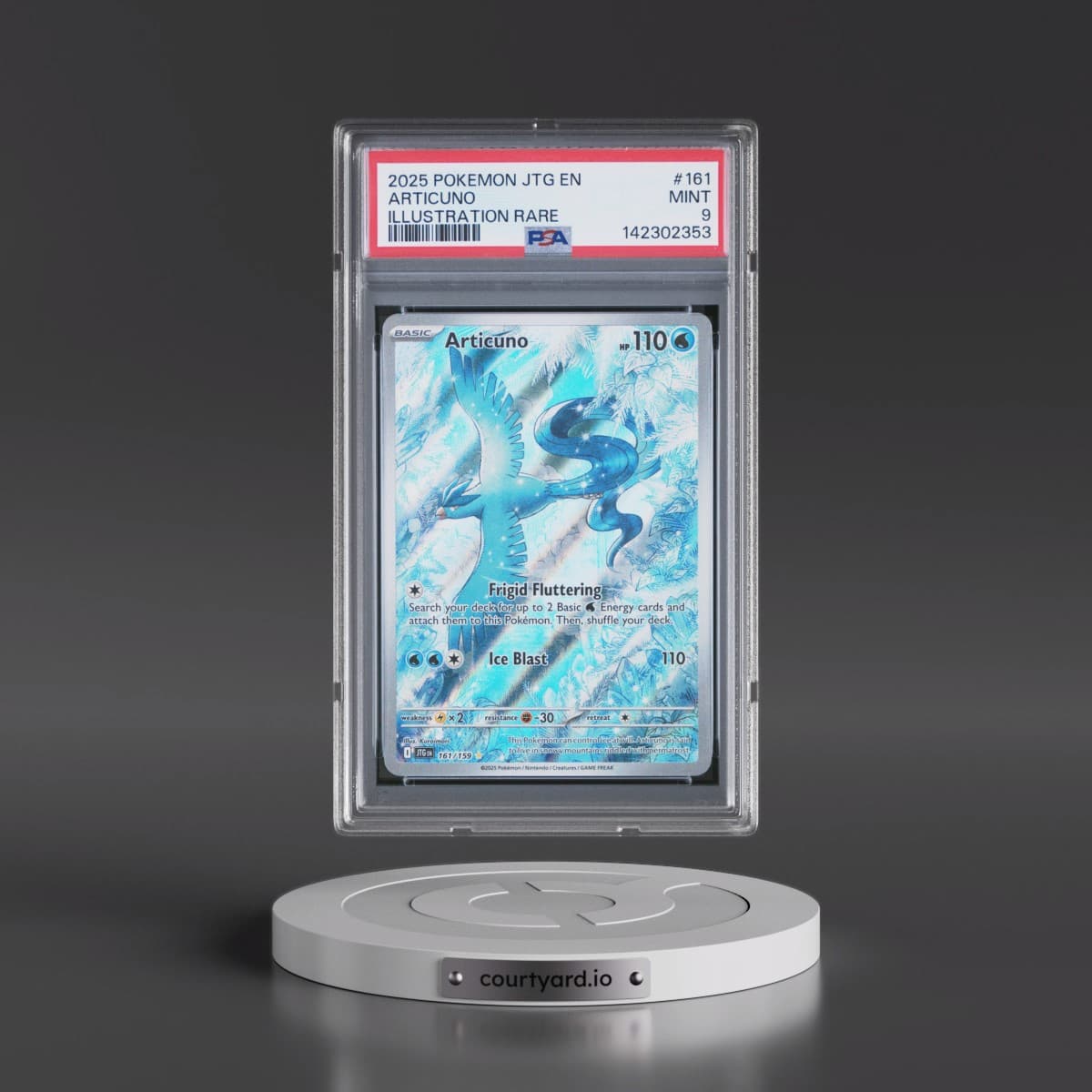 2025 Pokémon Jtg EN-Journey Together #161 Articuno - Illustration Rare (PSA 9 MINT)