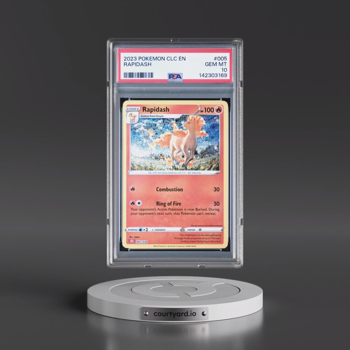 2023 Pokémon Clc-Trading Card Game Classic Charizard & HO-Oh EX Deck #005 Rapidash (PSA 10 GEM MINT)