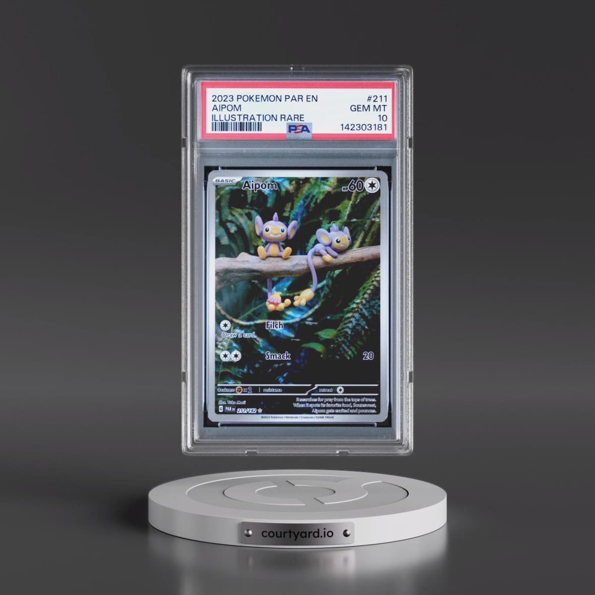 2023 Pokémon Par EN-Paradox Rift #211 Aipom - Illustration Rare (PSA 10 GEM MINT)