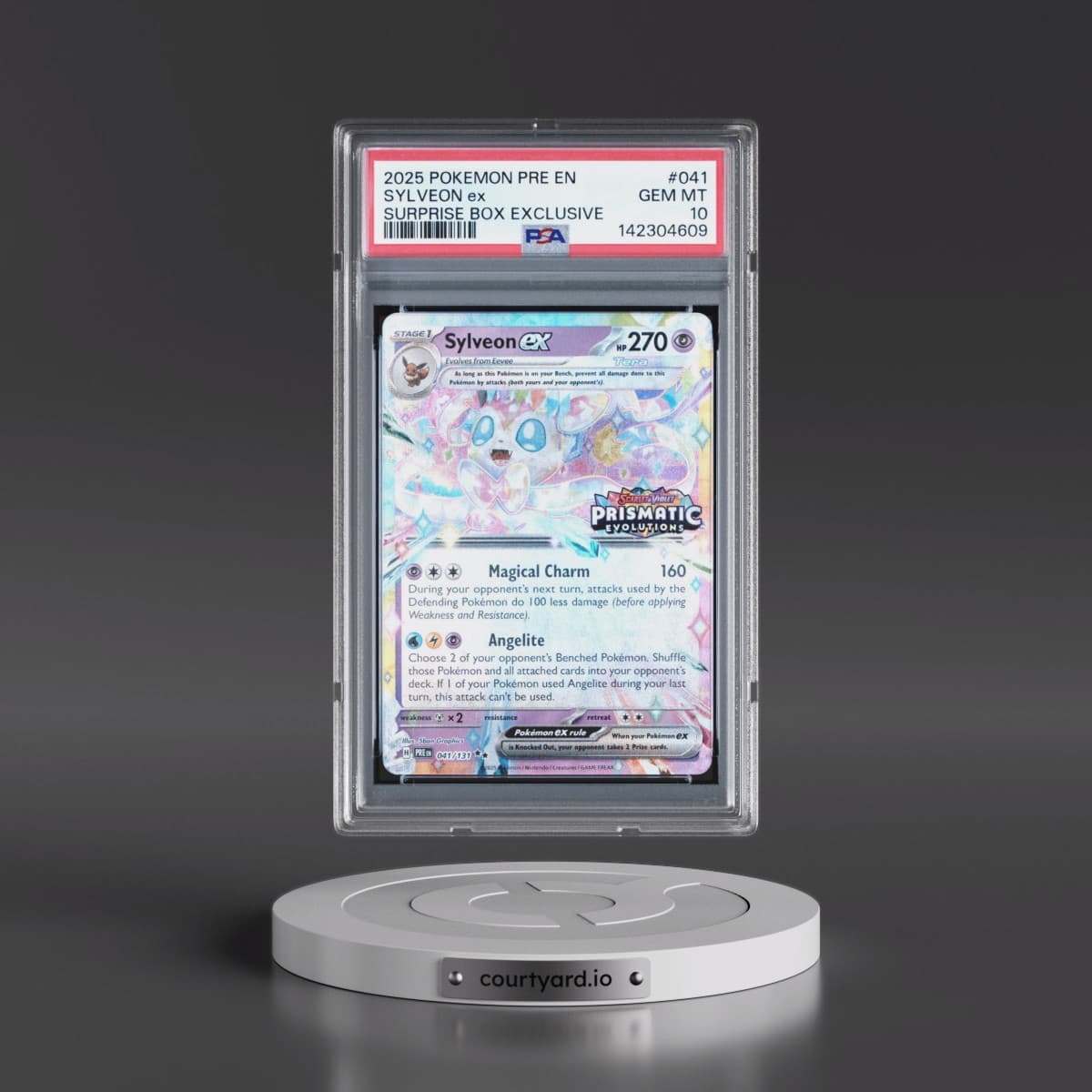 2025 Pokémon Pre EN-Prismatic Evolutions #041 Sylveon EX - Holo Surprise Box Exclusive (PSA 10 GEM MINT)