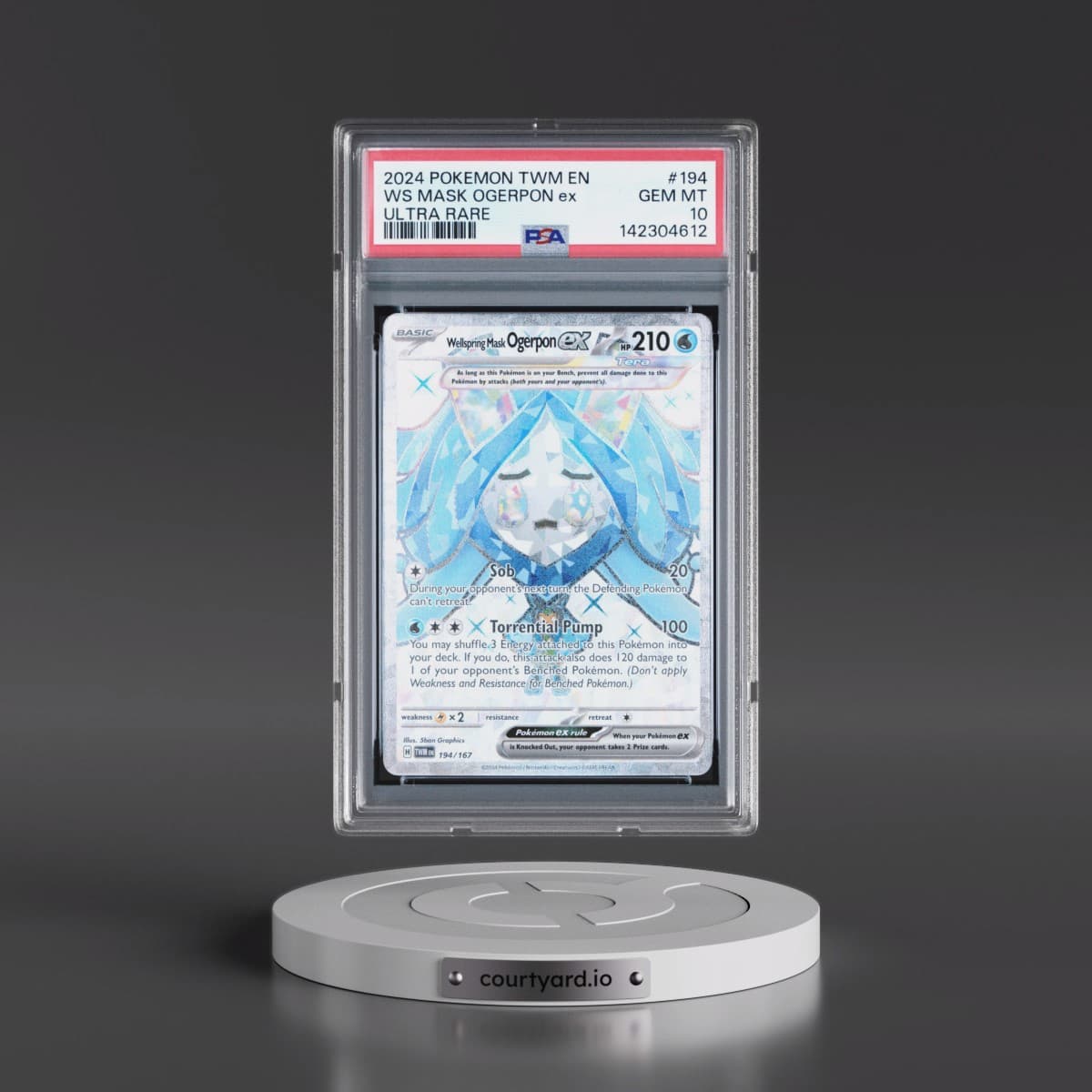 2024 Pokémon Twm EN-Twilight Masquerade #194 Wellspring Mask Ogerpon EX - Holo Ultra Rare (PSA 10 GEM MINT)