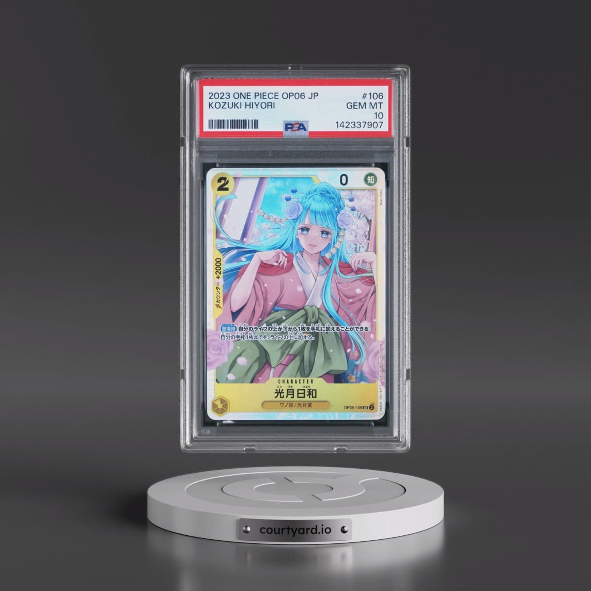 2023 One Piece Japanese OP06-Wings of the Captain #106 Kozuki Hiyori (PSA 10 GEM MINT)