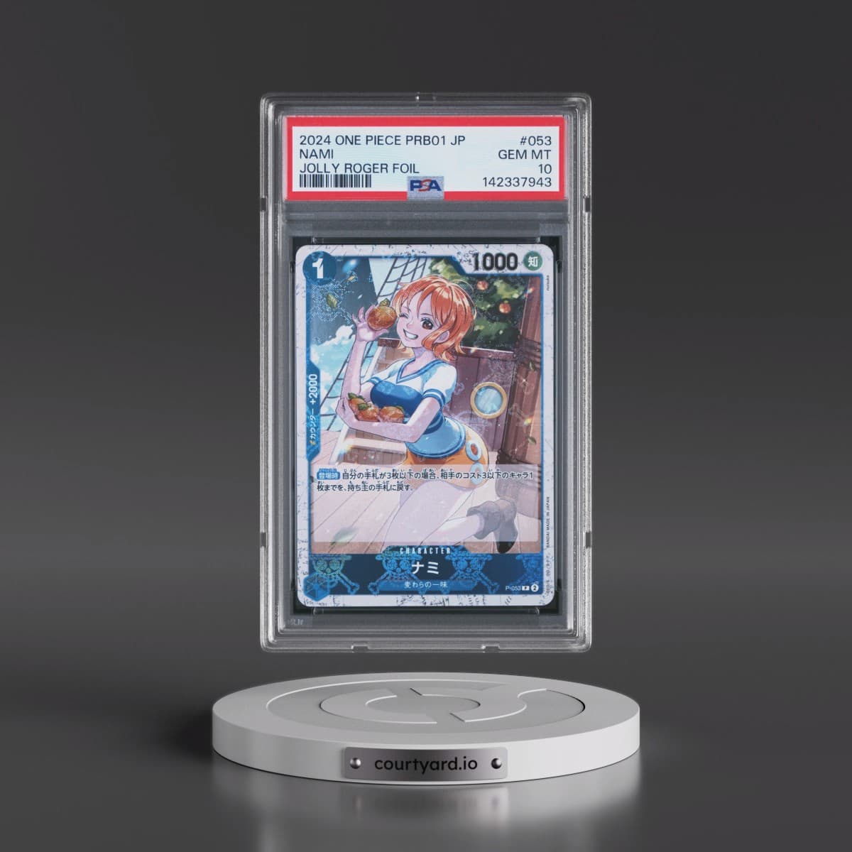 2024 One Piece Japanese PRB01-Premium Booster -One Piece Card the Best #053 Nami - Jolly Roger Foil (PSA 10 GEM MINT)