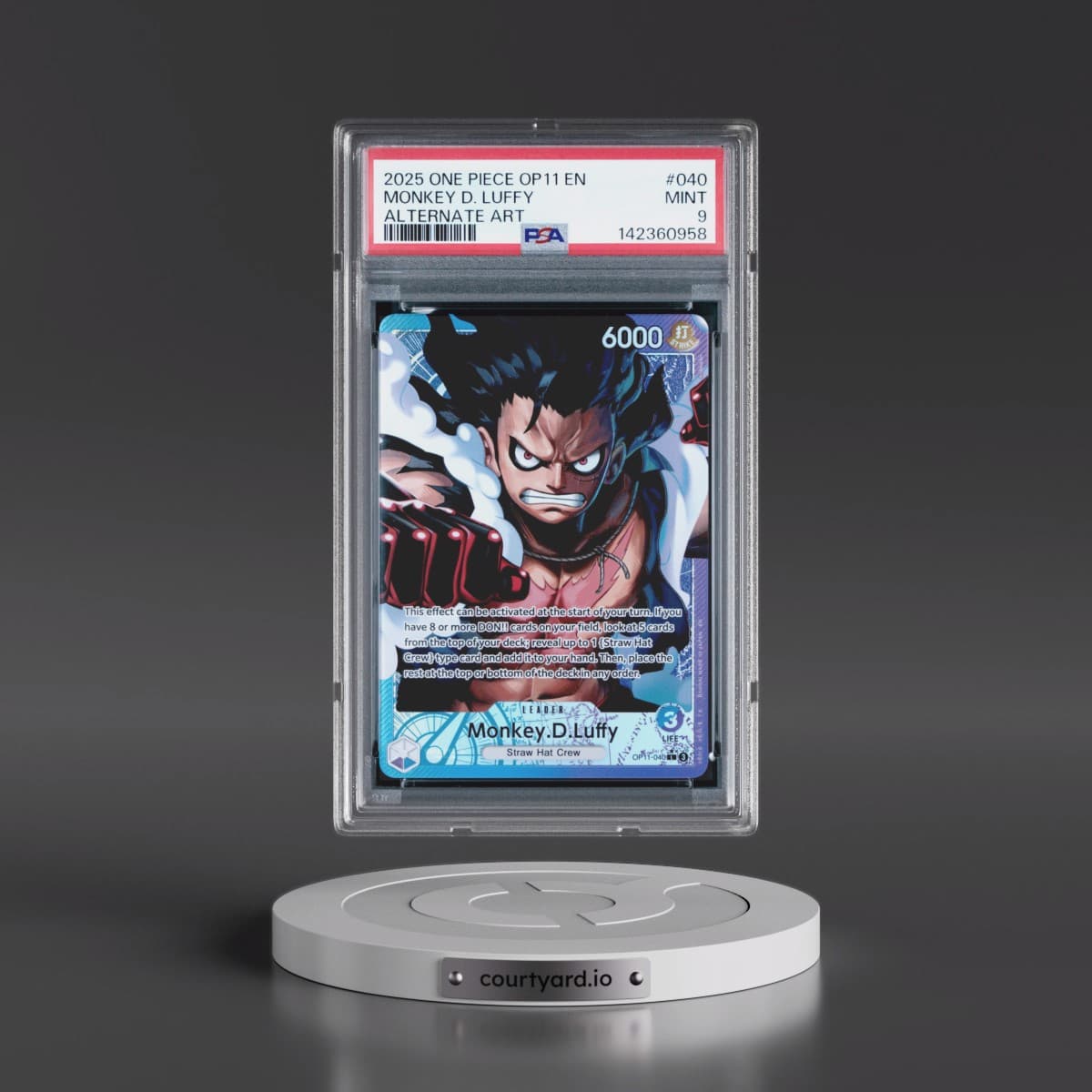 2025 One Piece OP11-A Fist of Divine Speed #040 Monkey D. Luffy - Alternate Art (PSA 9 MINT)