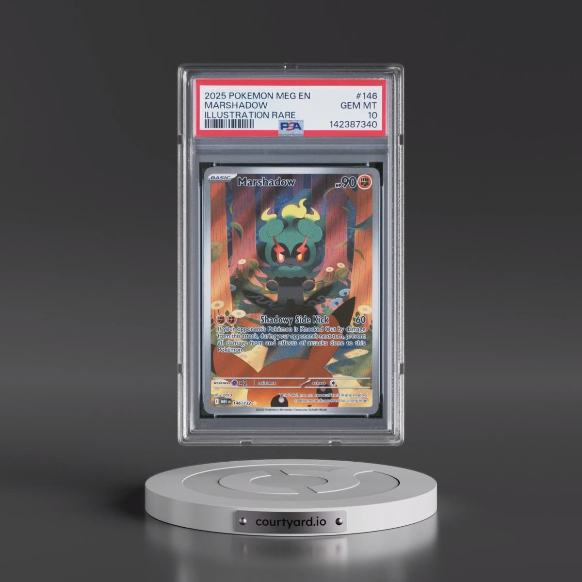 2025 Pokémon Meg EN-Mega Evolution #146 Marshadow - Illustration Rare (PSA 10 GEM MINT)