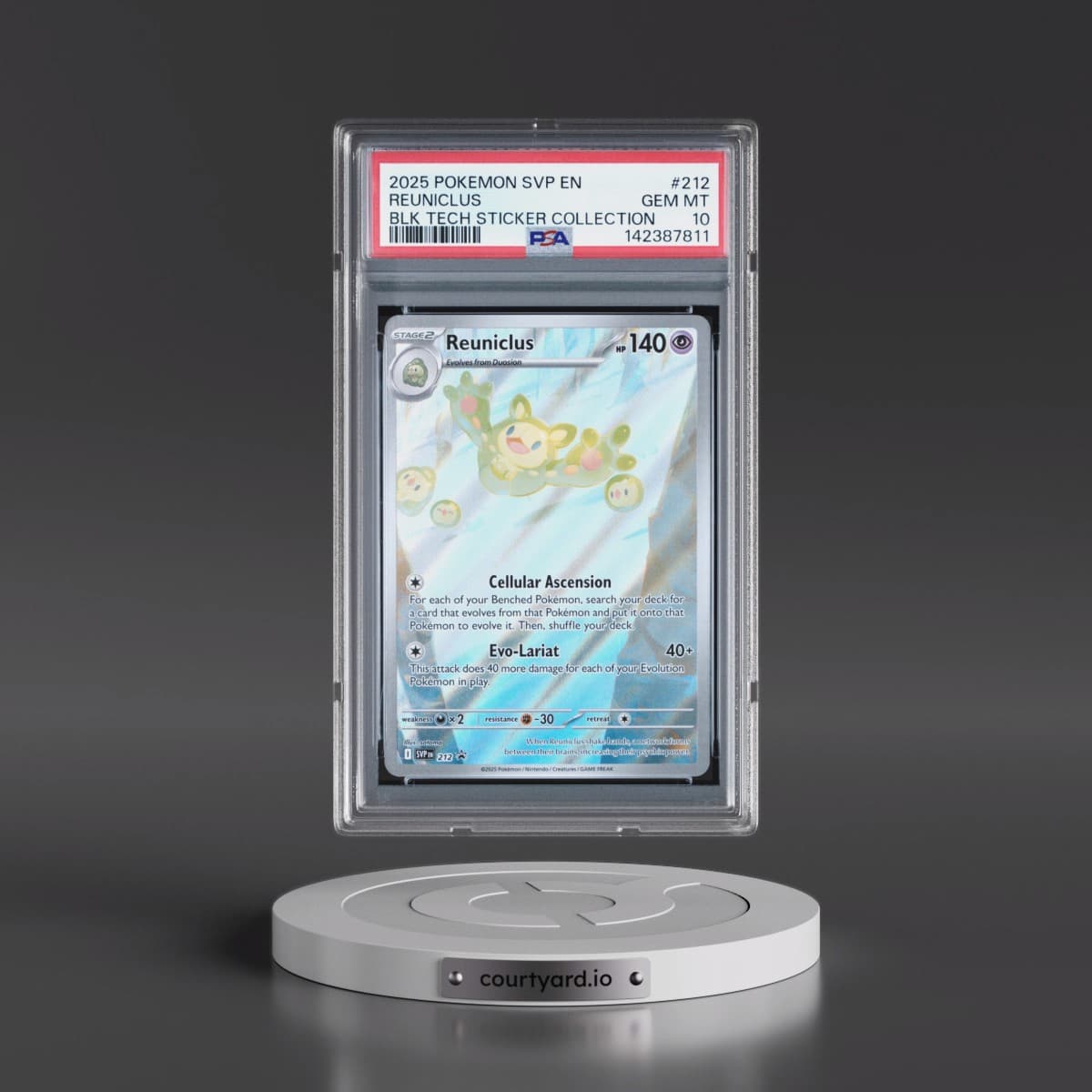 2025 Pokémon Svp EN-SV Black Star Promo #212 Reuniclus - Black Bolt Tech Sticker Collection (PSA 10 GEM MINT)