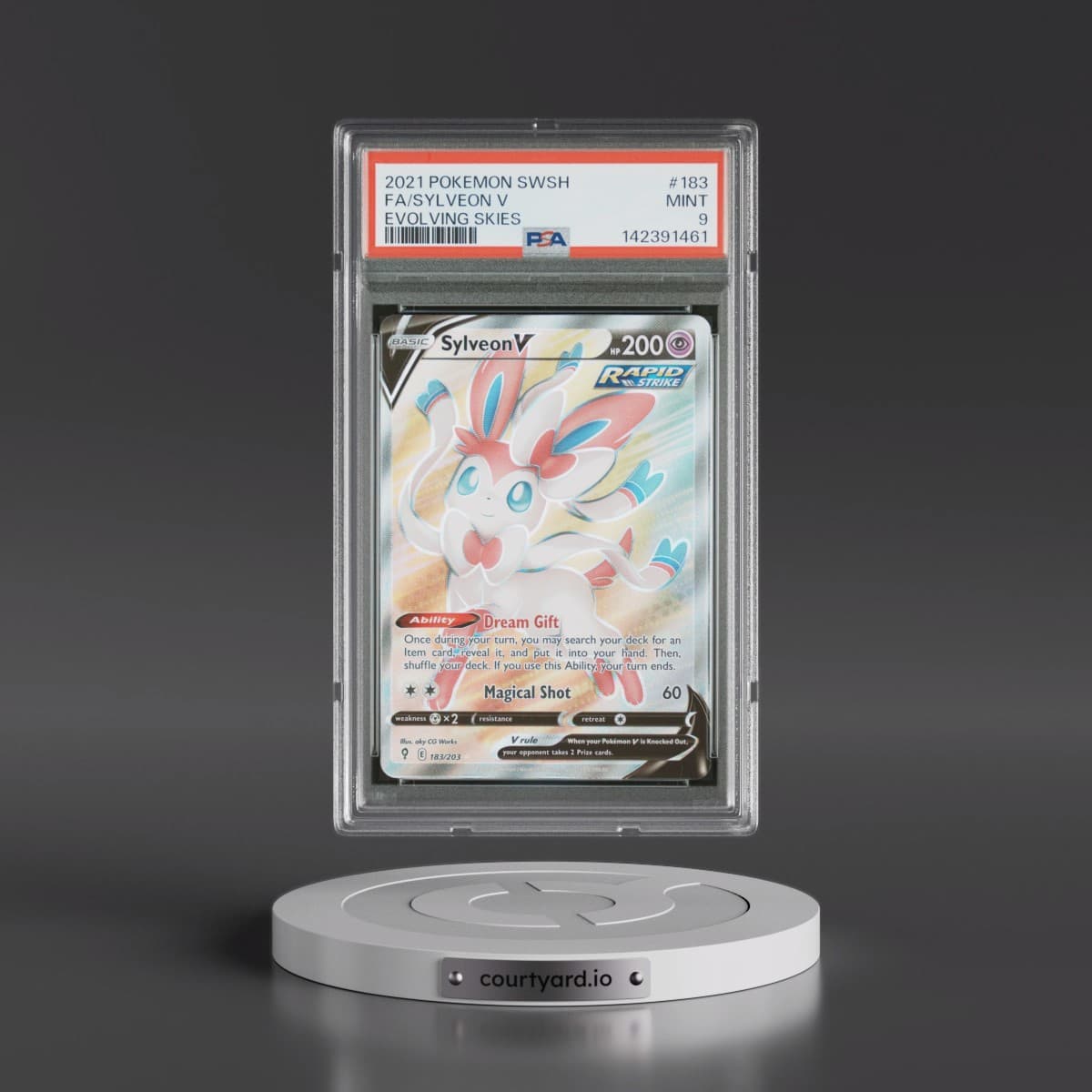 2021 Pokémon Sword & Shield Evolving Skies #183 Sylveon V - Holo Full Art (PSA 9 MINT)