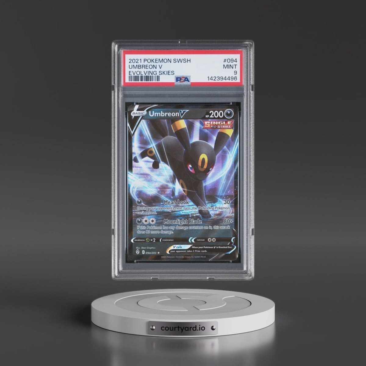 2021 Pokémon Sword & Shield Evolving Skies #094 Umbreon V - Holo (PSA 9 MINT)