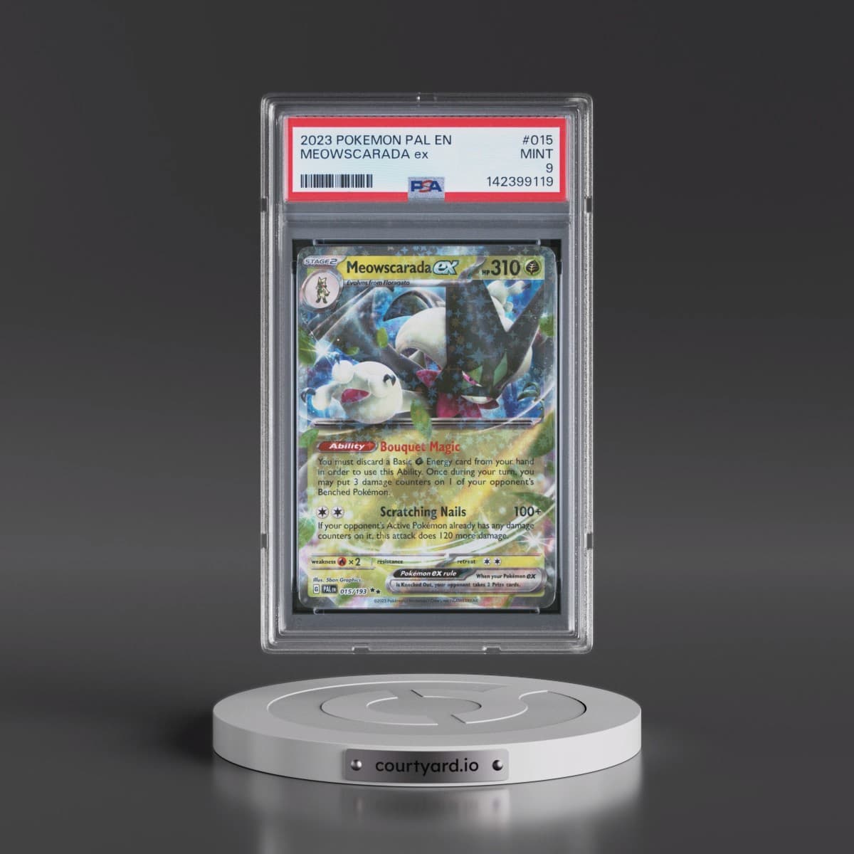 2023 Pokémon Pal EN-Paldea Evolved #015 Meowscarada EX - Holo (PSA 9 MINT)