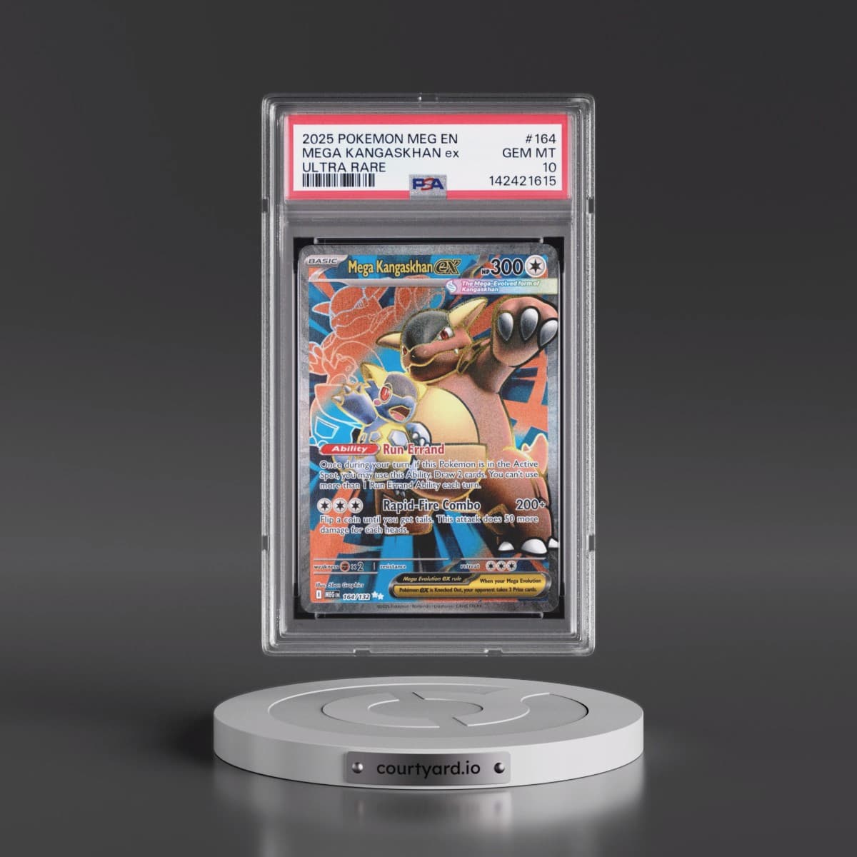 2025 Pokémon Meg EN-Mega Evolution #164 Mega Kangaskhan EX - Holo Ultra Rare (PSA 10 GEM MINT)
