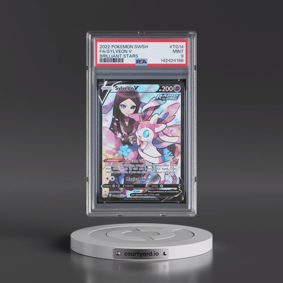 2022 Pokémon Sword & Shield Brilliant Stars #TG14 Sylveon V - Holo Full Art (PSA 9 MINT)