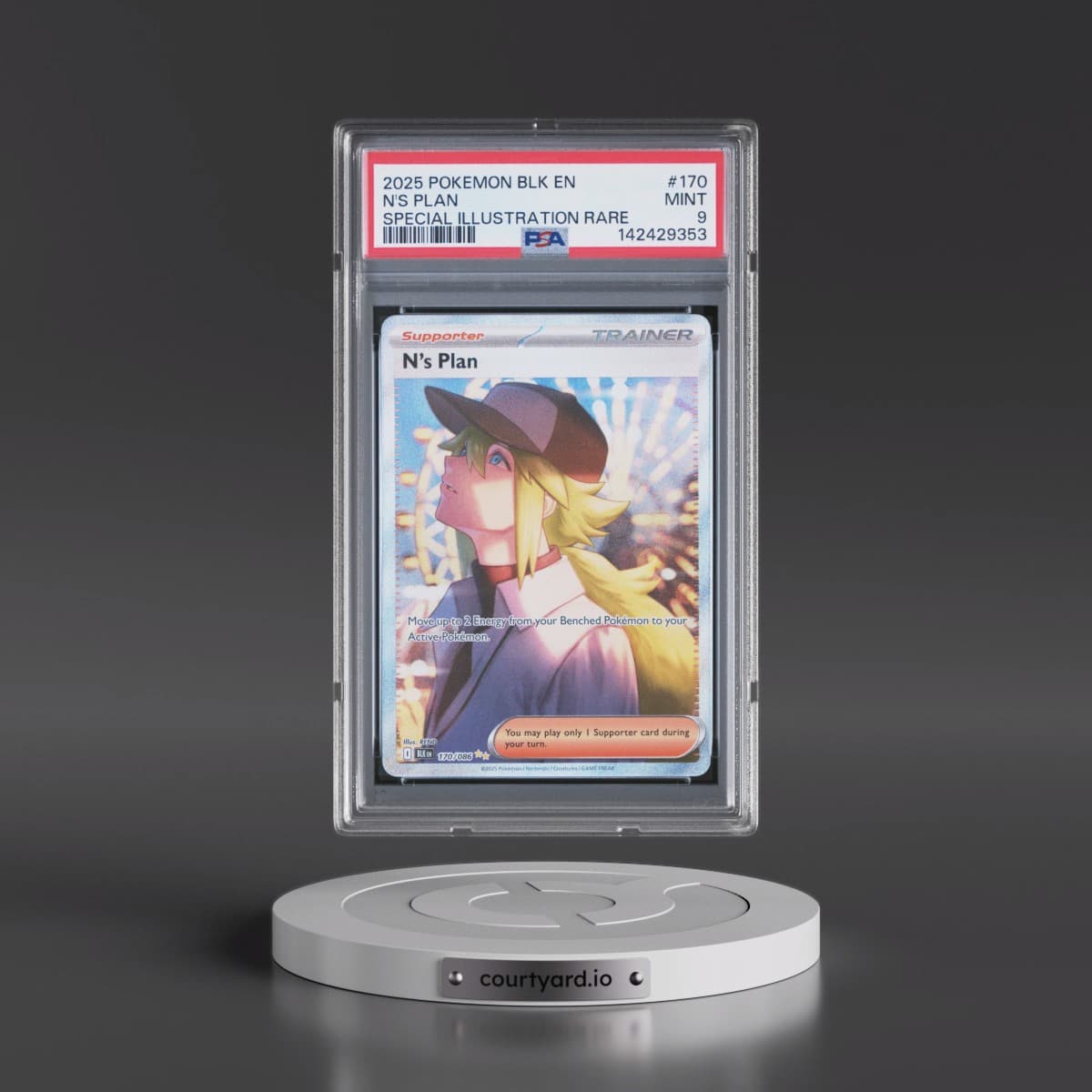 2025 Pokémon Blk EN-Black Bolt #170 N's Plan - Special Illustration Rare (PSA 9 MINT)