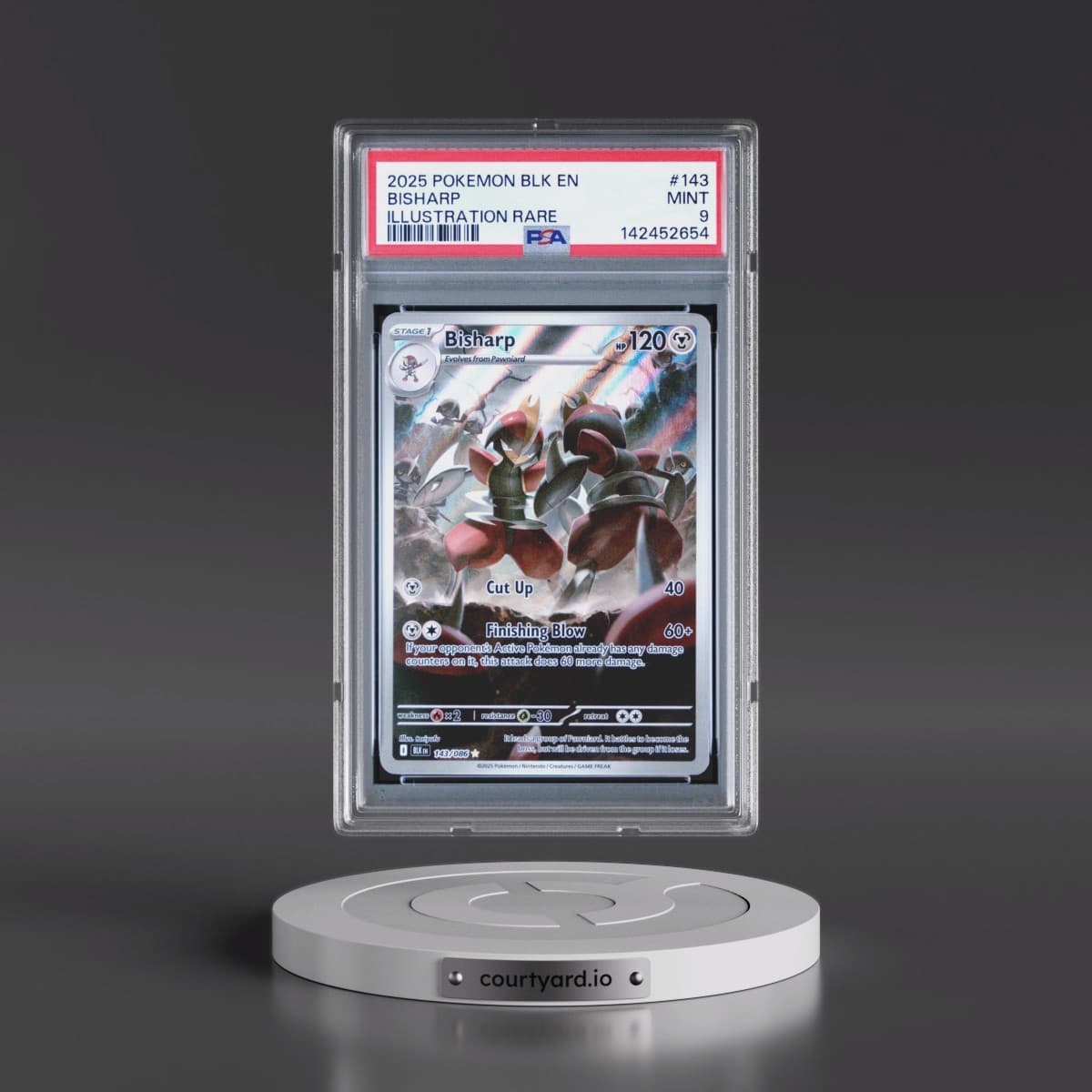 2025 Pokémon Blk EN-Black Bolt #143 Bisharp - Illustration Rare (PSA 9 MINT)