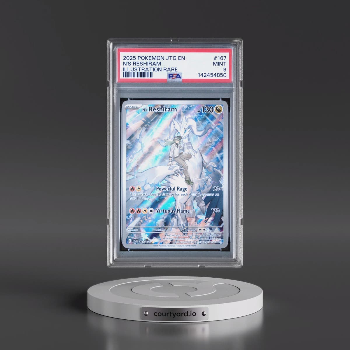 2025 Pokémon Jtg EN-Journey Together #167 N's Reshiram - Illustration Rare (PSA 9 MINT)