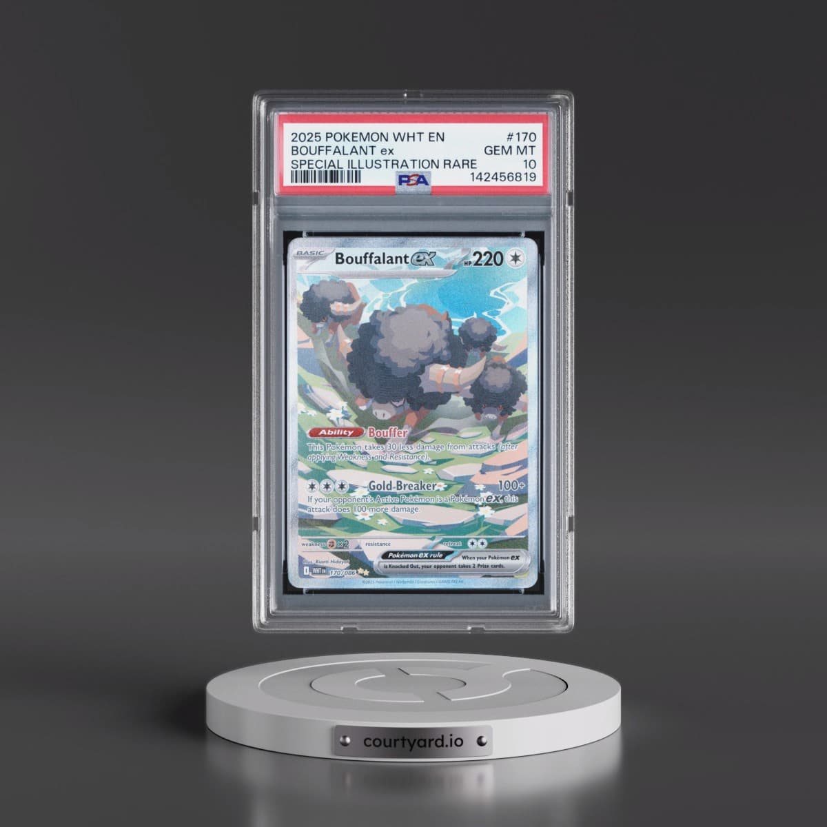 2025 Pokémon Wht EN-White Flare #170 Bouffalant EX - Holo Special Illustration Rare (PSA 10 GEM MINT)