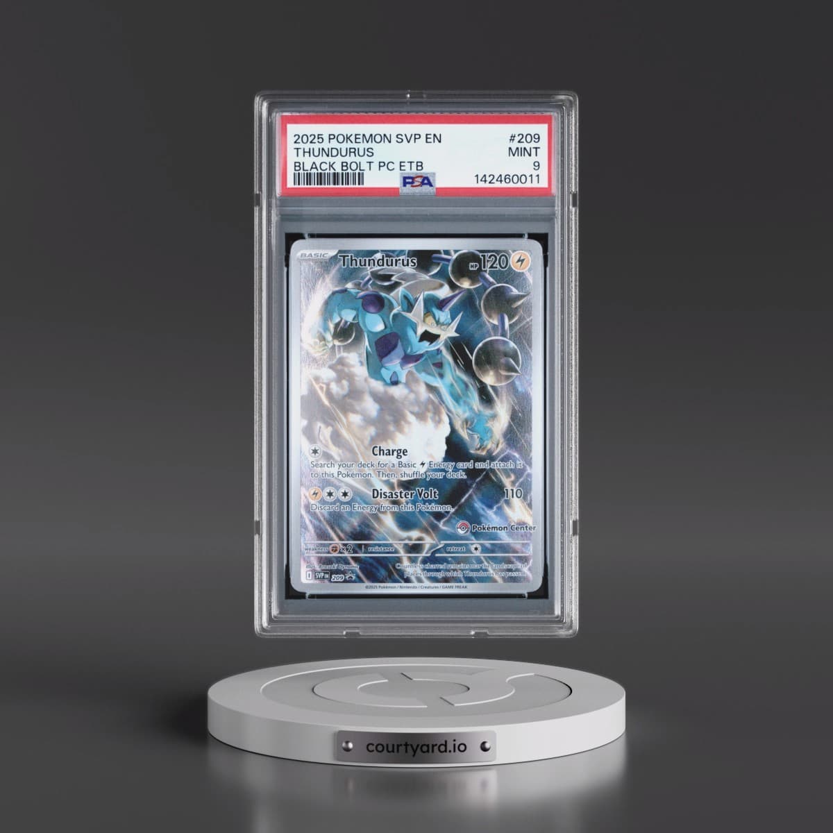 2025 Pokémon Svp EN-SV Black Star Promo #209 Thundurus - Black Bolt Pokemon Center Elite Trainer Box (PSA 9 MINT)