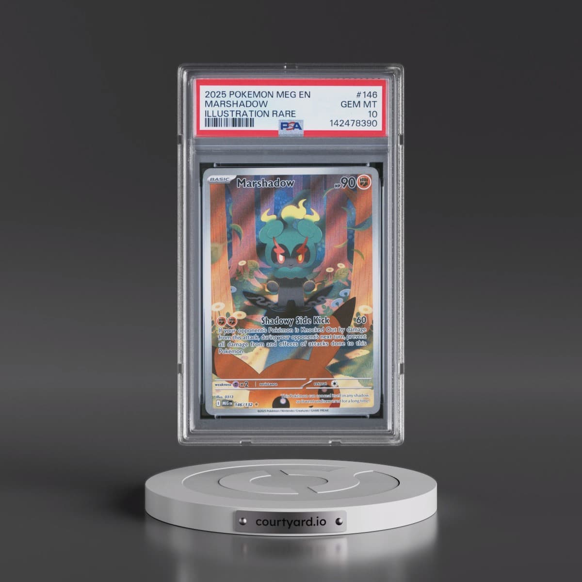 2025 Pokémon Meg EN-Mega Evolution #146 Marshadow - Illustration Rare (PSA 10 GEM MINT)