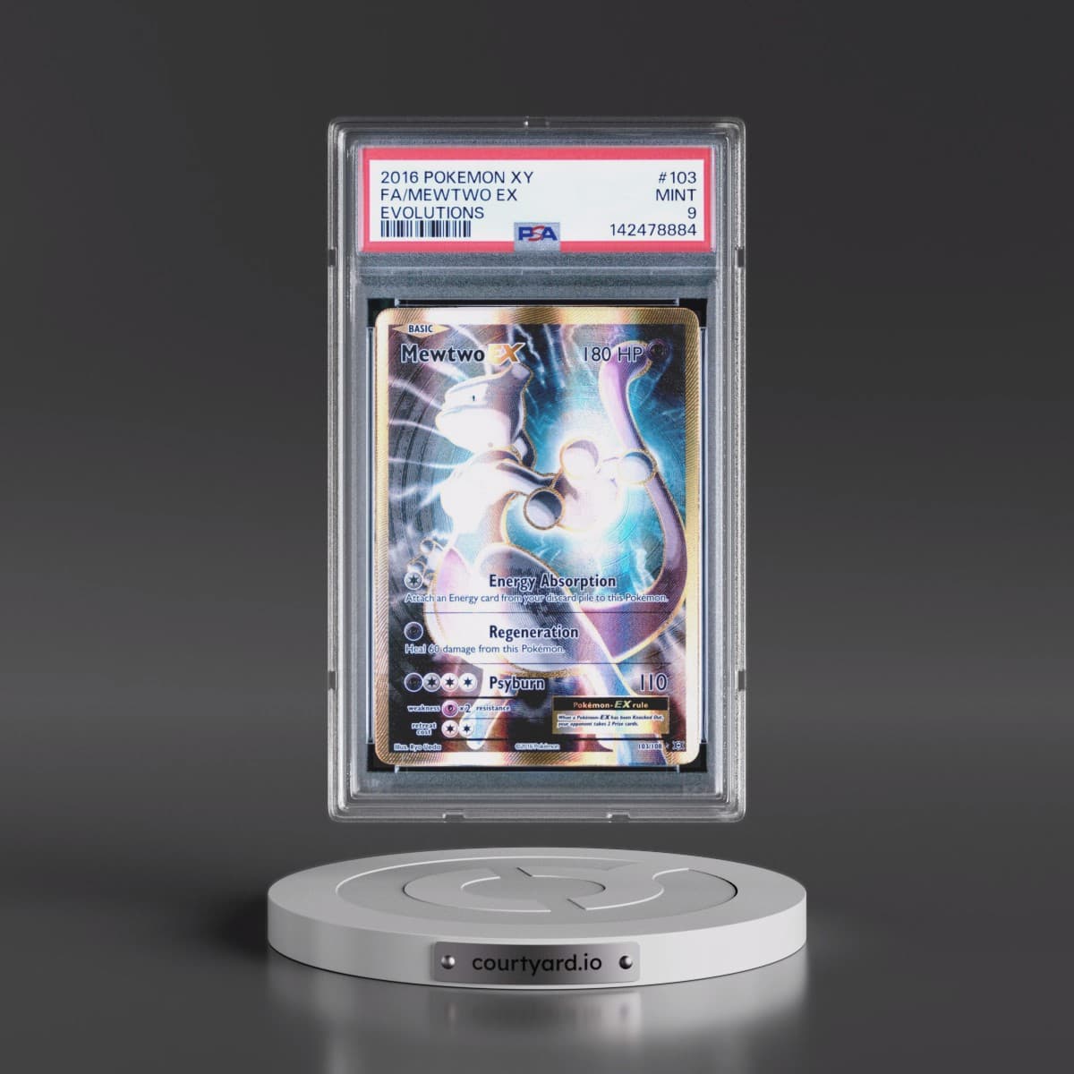 2016 Pokémon XY Evolutions #103 Mewtwo EX - Holo Full Art (PSA 9 MINT)