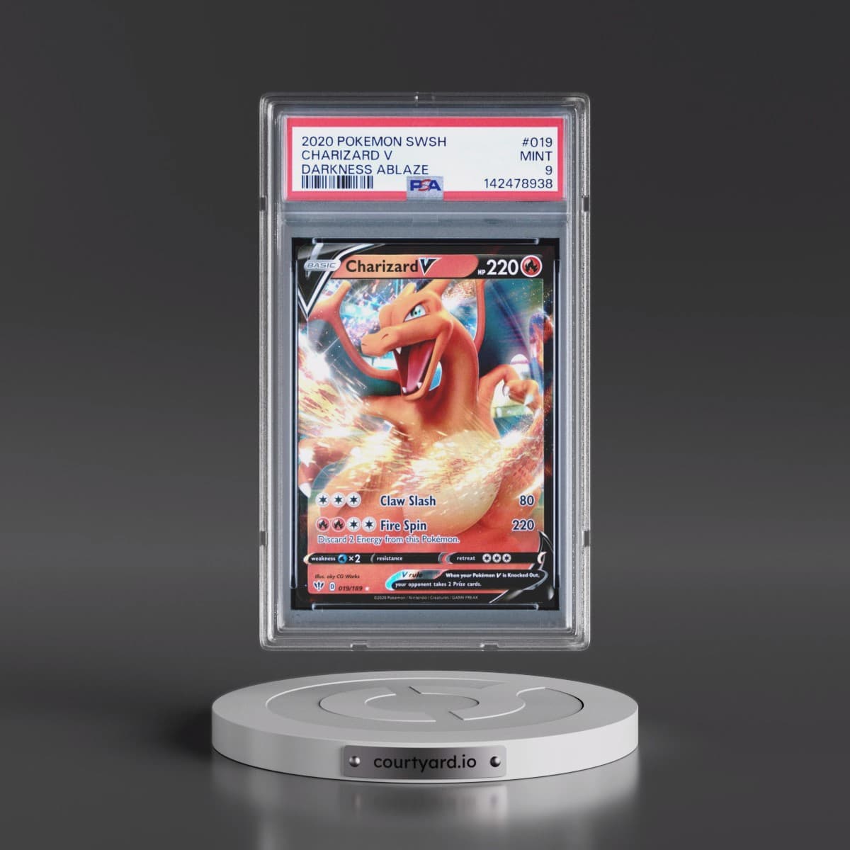 2020 Pokémon Sword & Shield Darkness Ablaze #019 Charizard V - Holo (PSA 9 MINT)