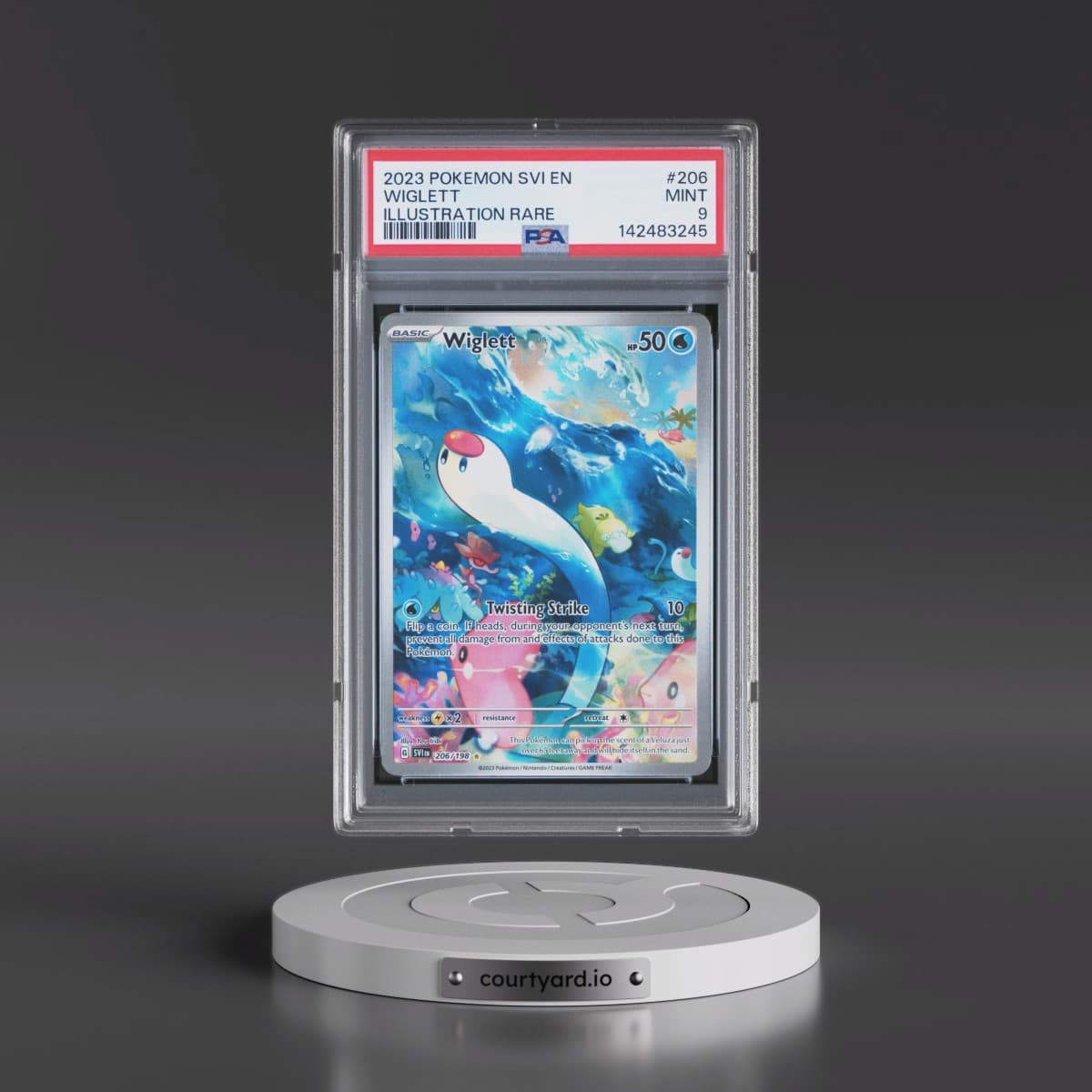 2023 Pokémon Svi EN-Scarlet & Violet #206 Wiglett - Illustration Rare (PSA 9 MINT)