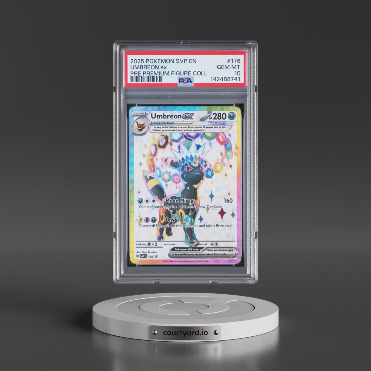 2025 Pokémon Svp EN-SV Black Star Promo #176 Umbreon EX - Holo Prismatic Evolutions Premium Figure Collection (PSA 10 GEM MINT)