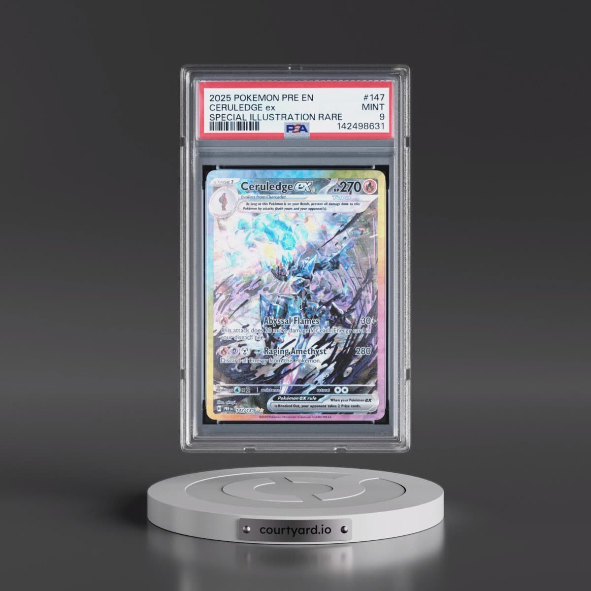 2025 Pokémon Pre EN-Prismatic Evolutions #147 Ceruledge EX - Holo Special Illustration Rare (PSA 9 MINT)