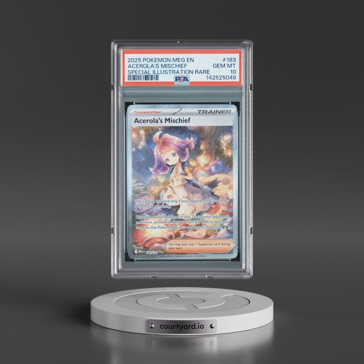 2025 Pokémon Meg EN-Mega Evolution #183 Acerola's Mischief - Special Illustration Rare (PSA 10 GEM MINT)