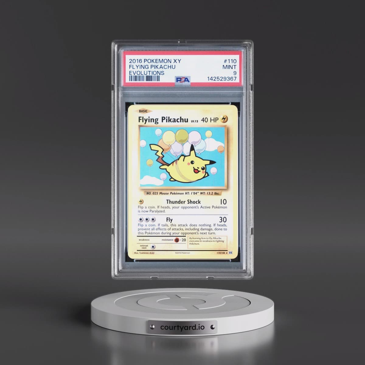 2016 Pokémon XY Evolutions #110 Flying Pikachu (PSA 9 MINT)